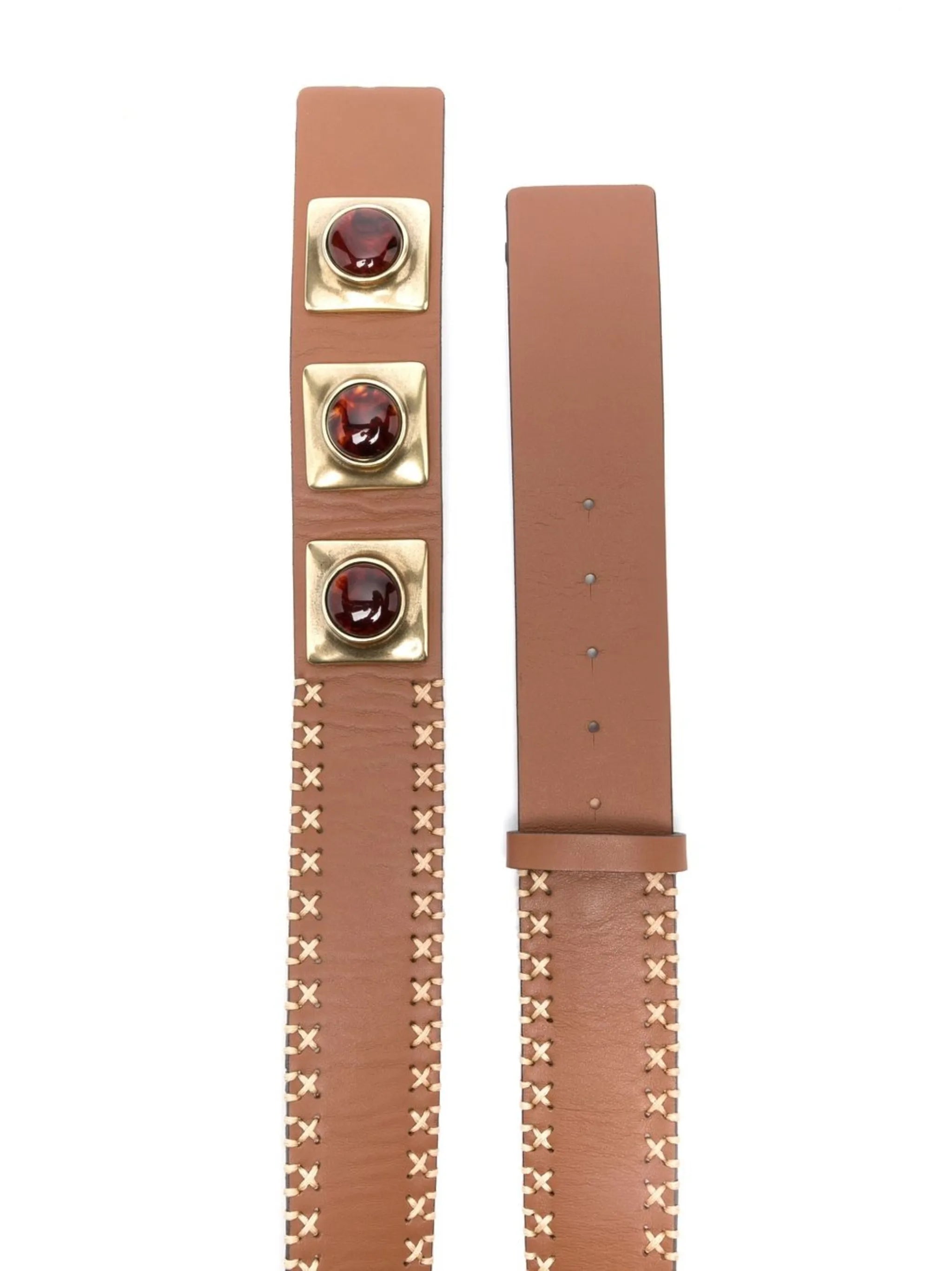 gemstone-detail leather belt