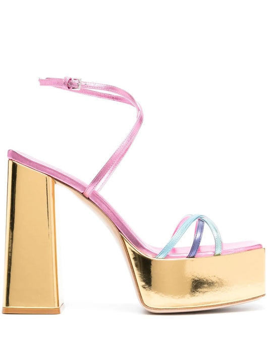 135mm metallic platform sandals