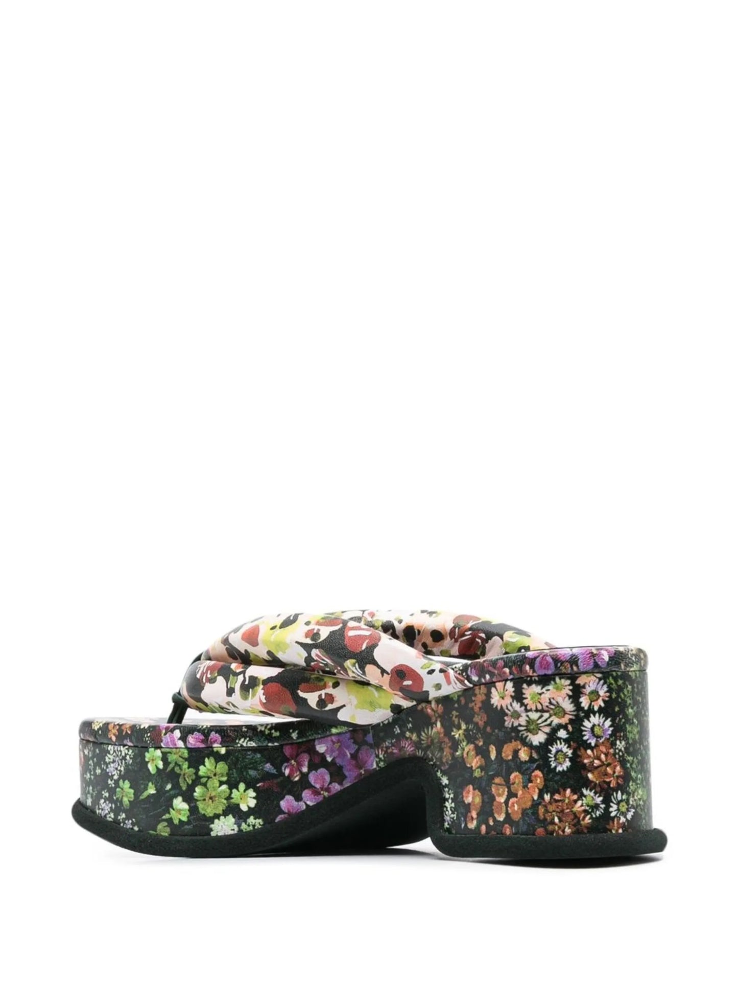floral-print platform sandals