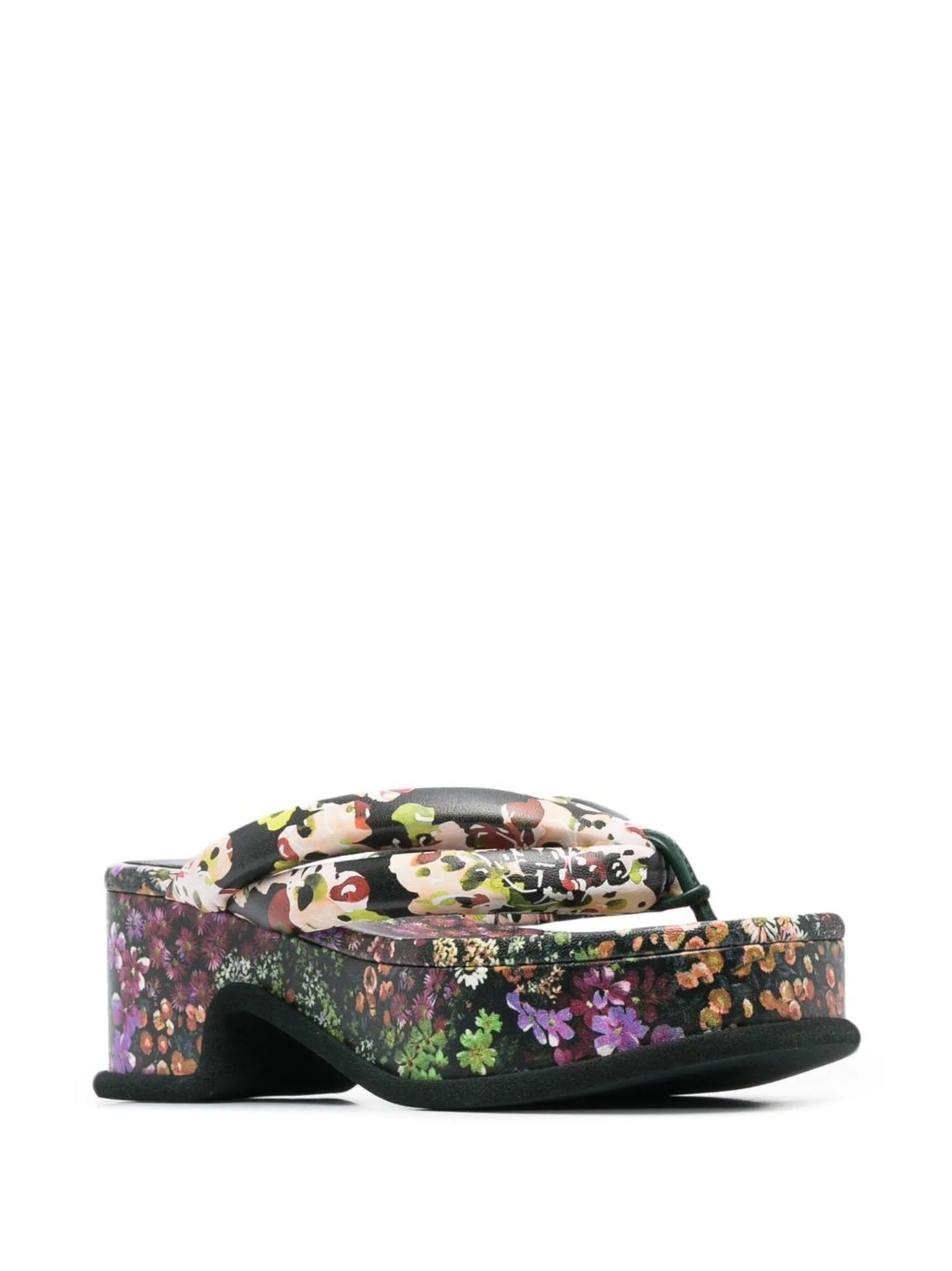 floral-print platform sandals