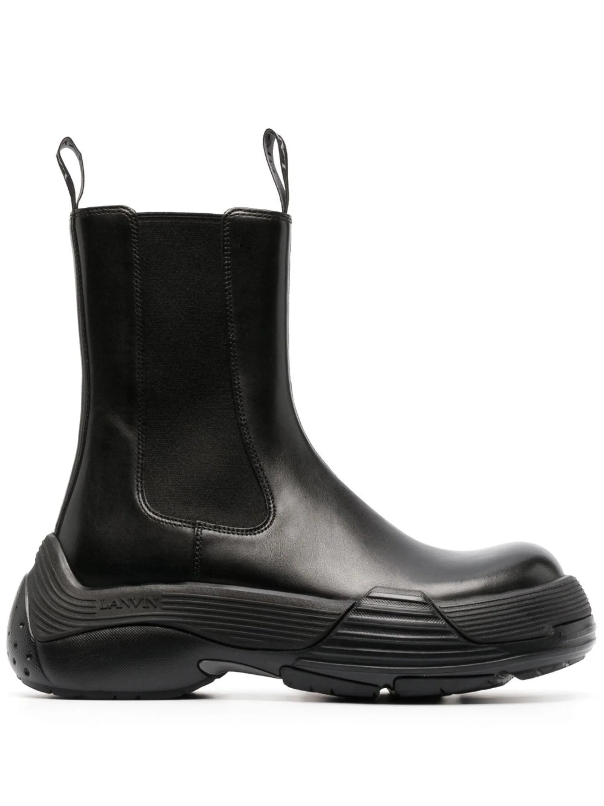 round-toe pull-tab boots