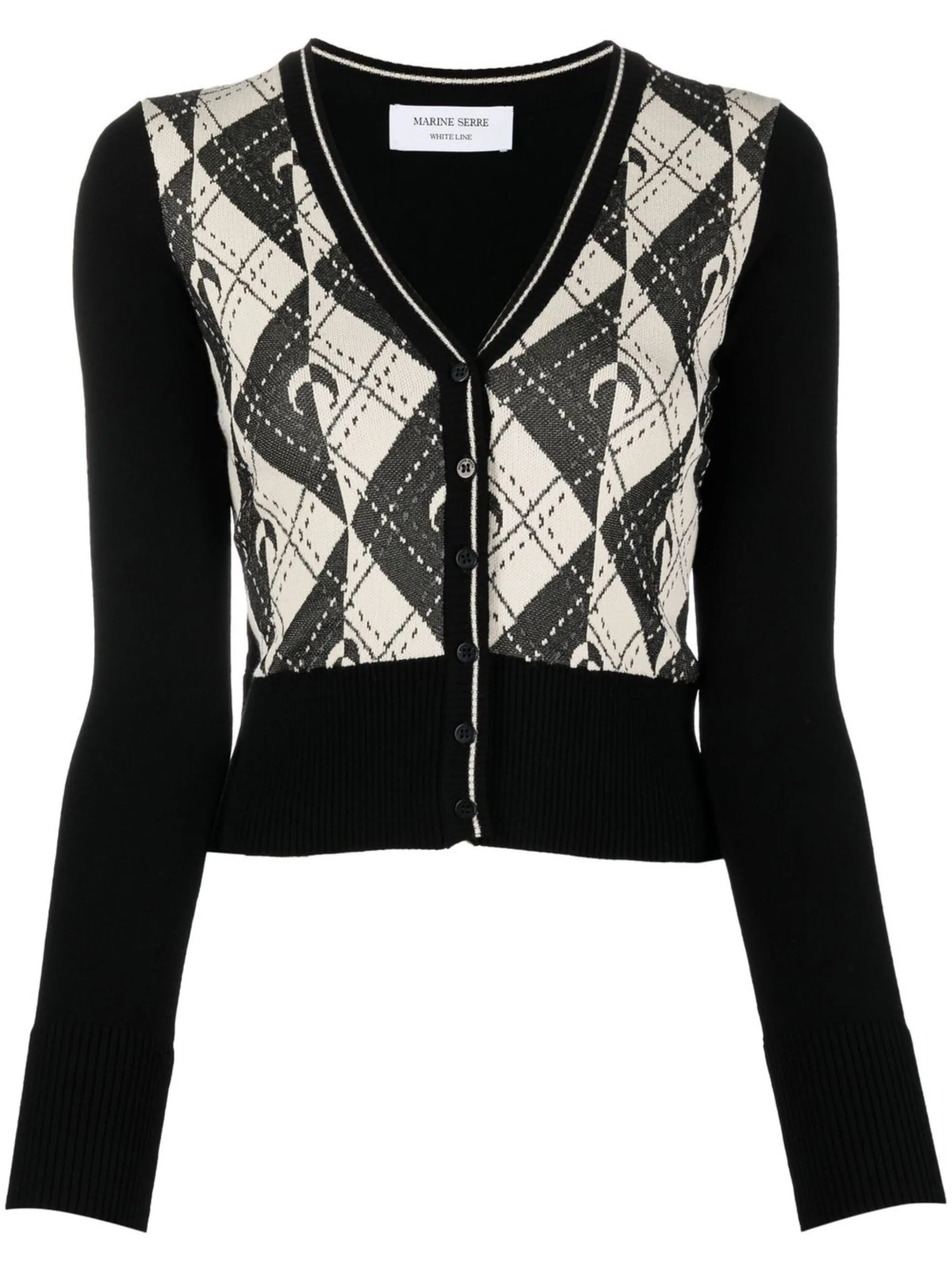 crescent moon V-neck cardigan