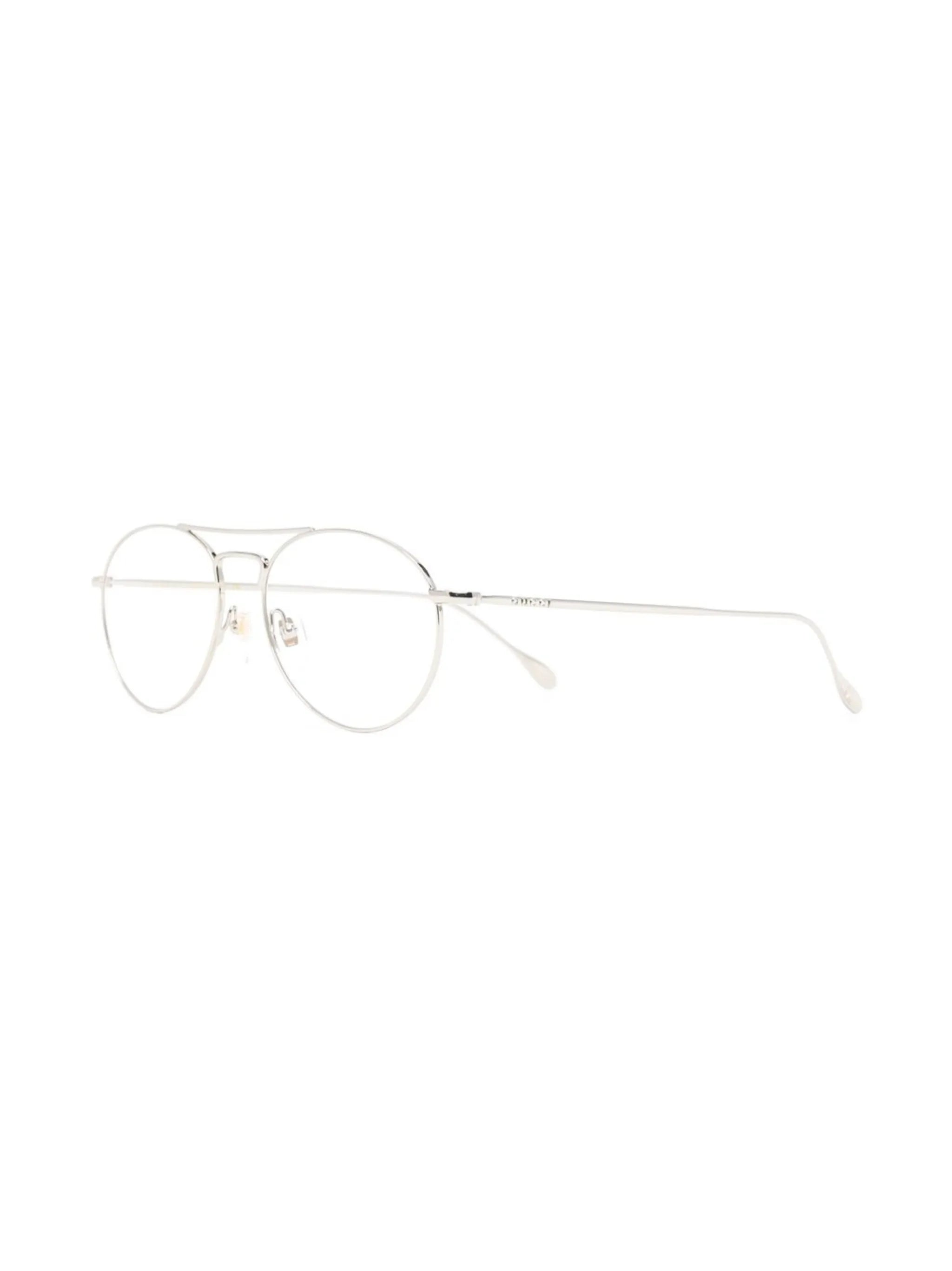 pilot-frame logo-engraved glasses