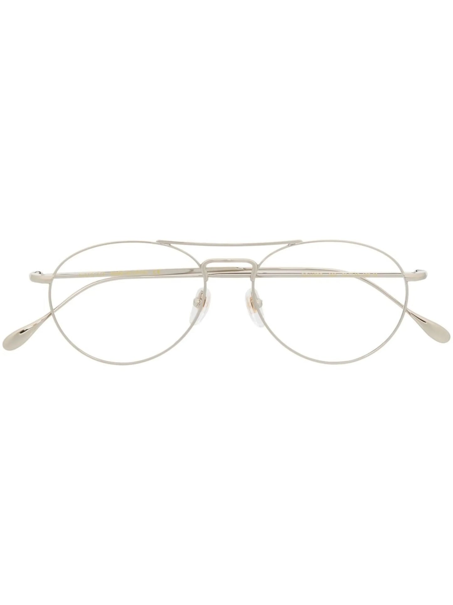 pilot-frame logo-engraved glasses