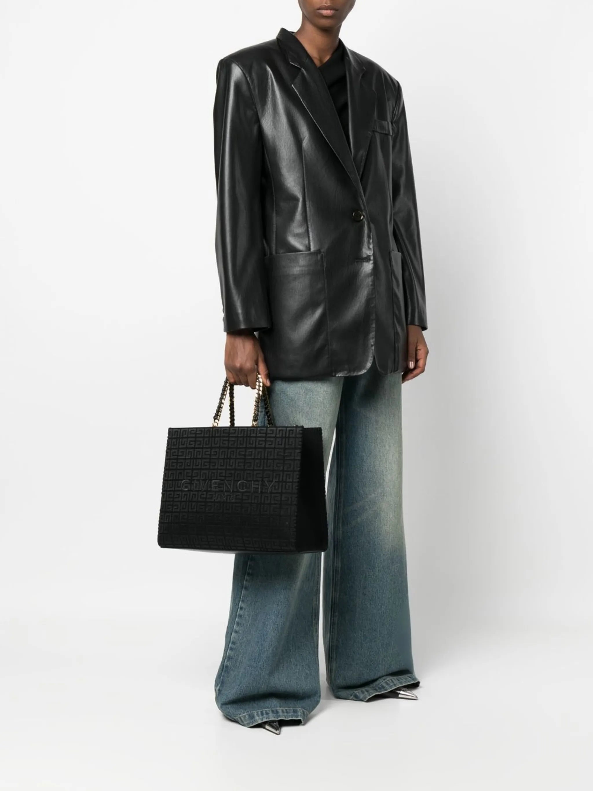 logo-print monogram-pattern tote bag