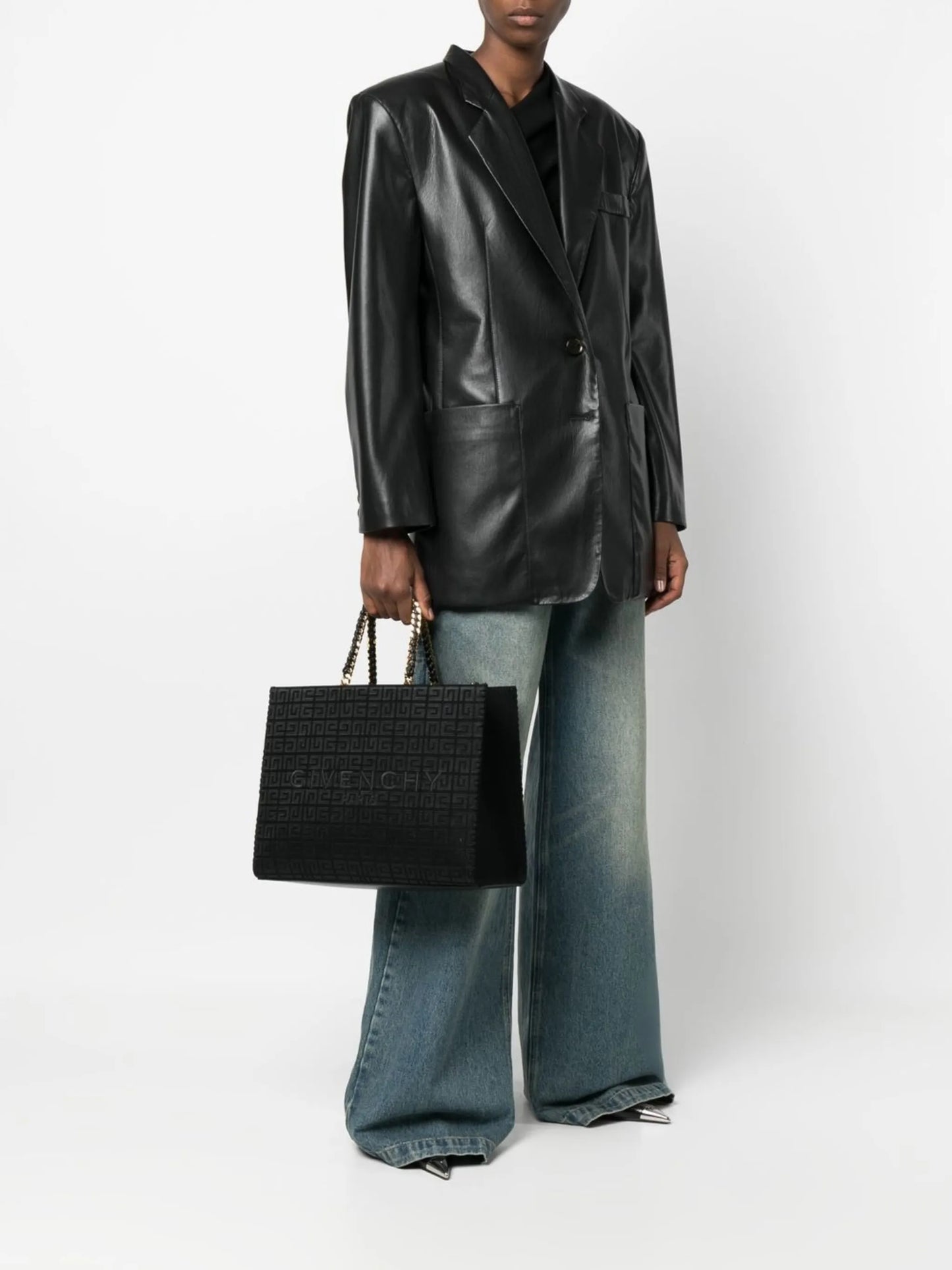 logo-print monogram-pattern tote bag