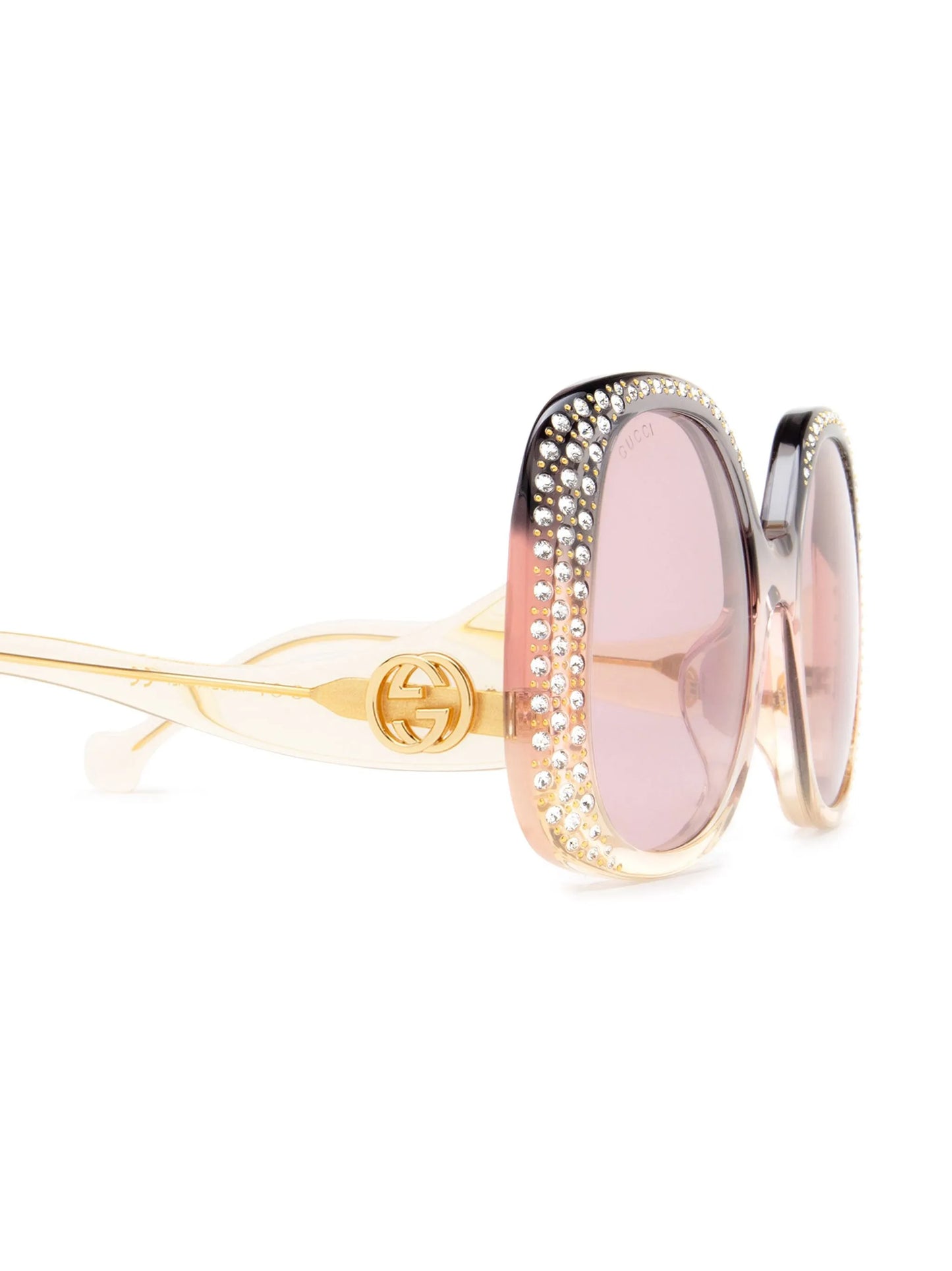 crystal-embellished square-frame sunglasses