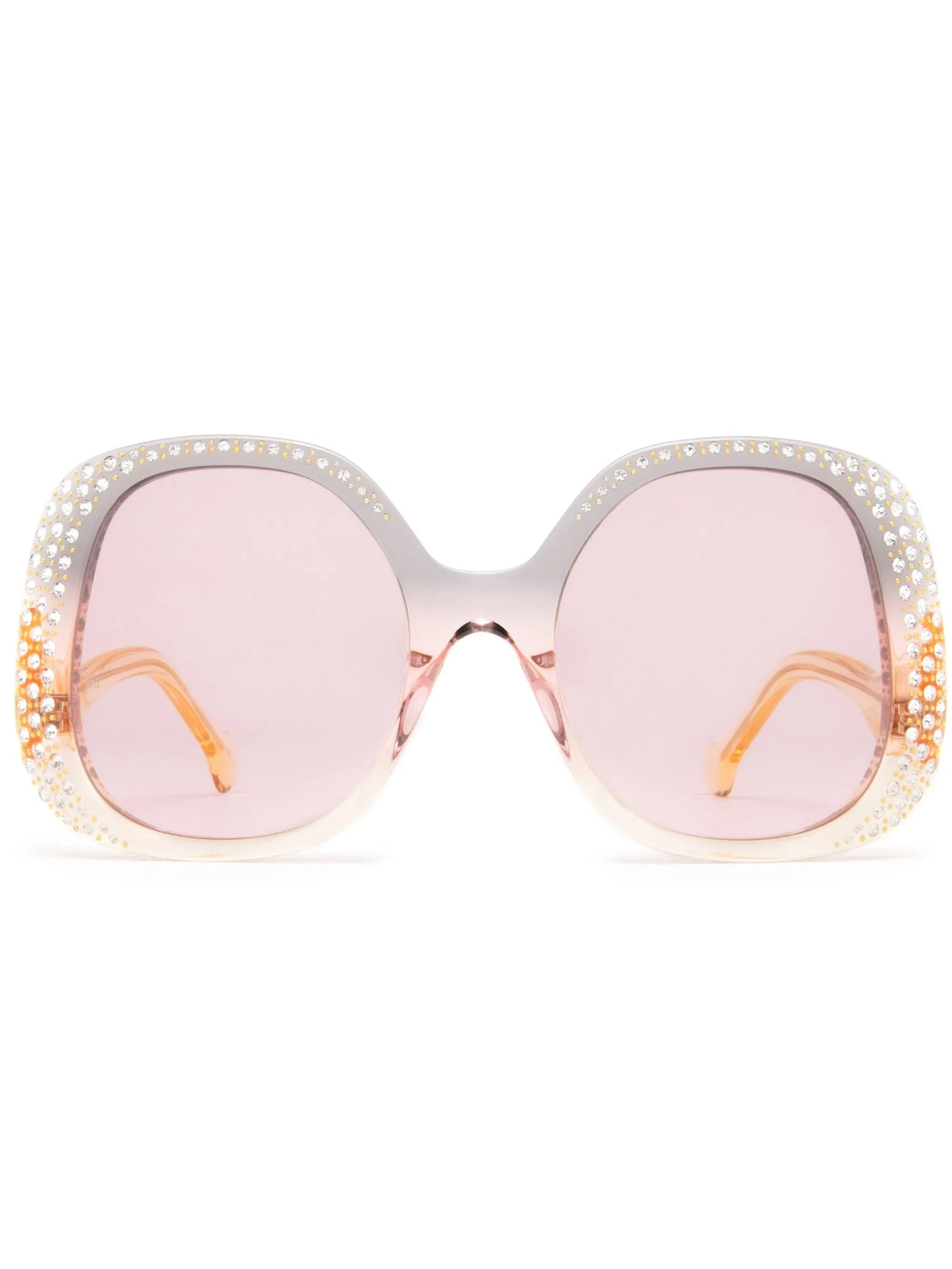crystal-embellished square-frame sunglasses