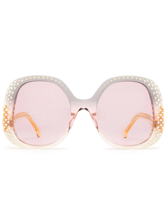 crystal-embellished square-frame sunglasses