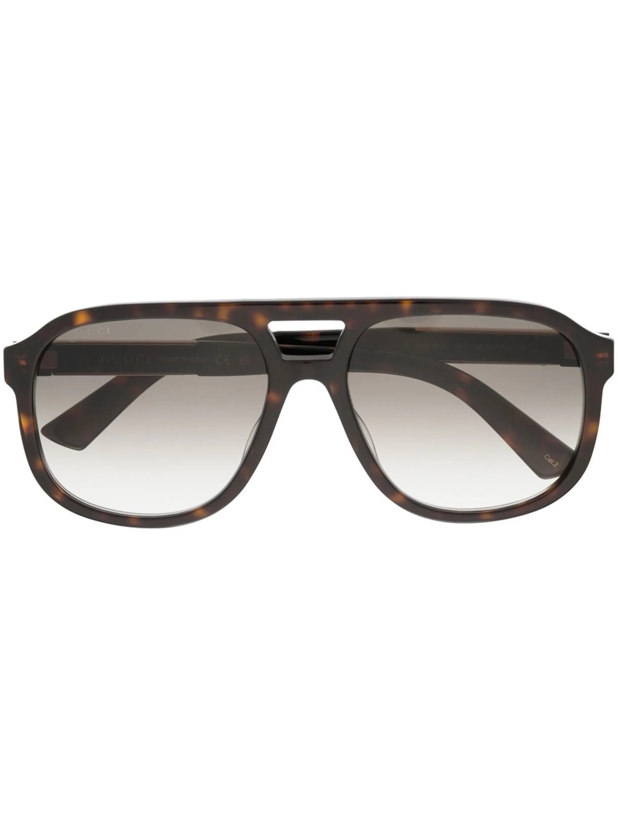 pilot-frame logo-plaque sunglasses