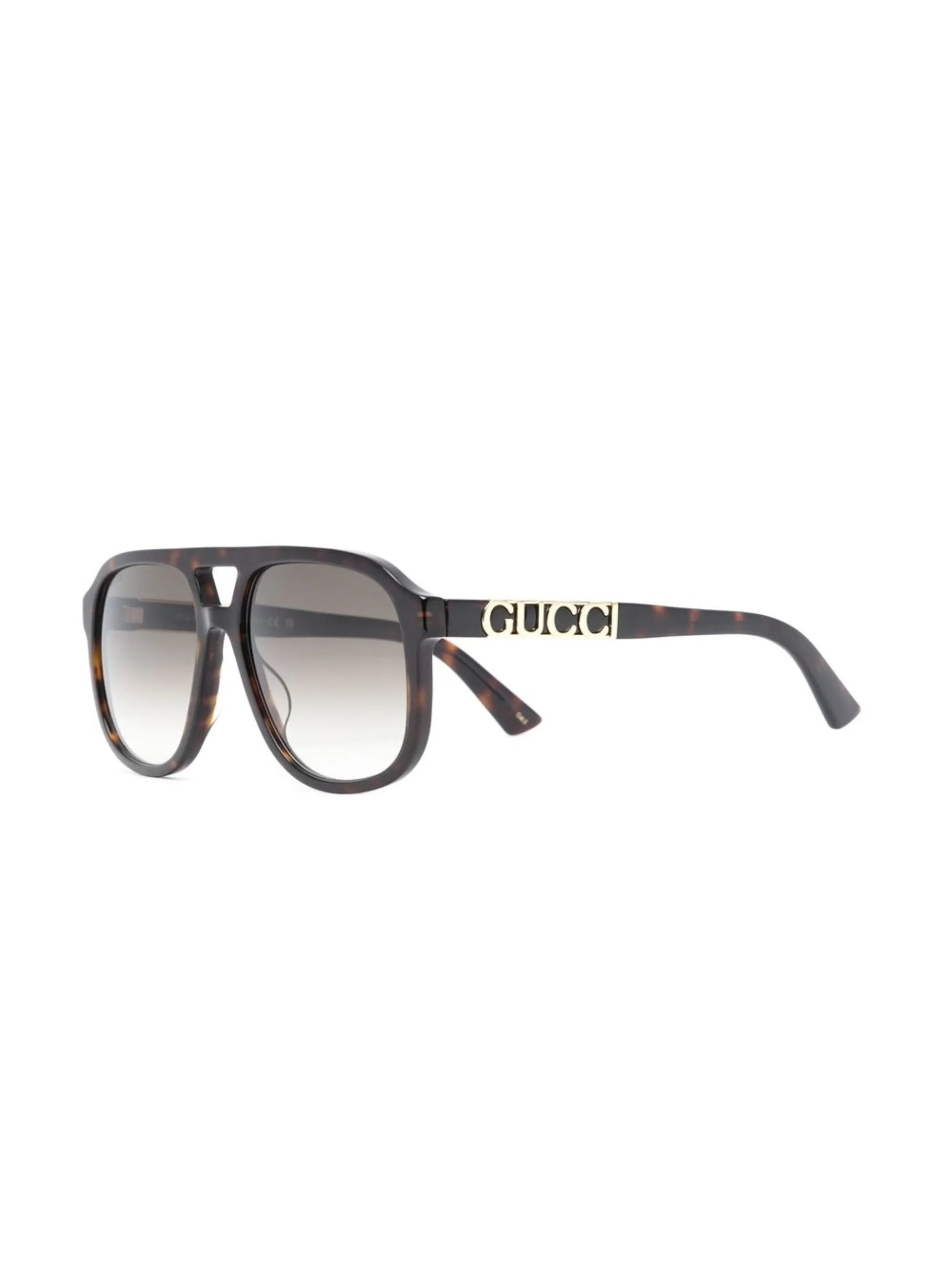 pilot-frame logo-plaque sunglasses