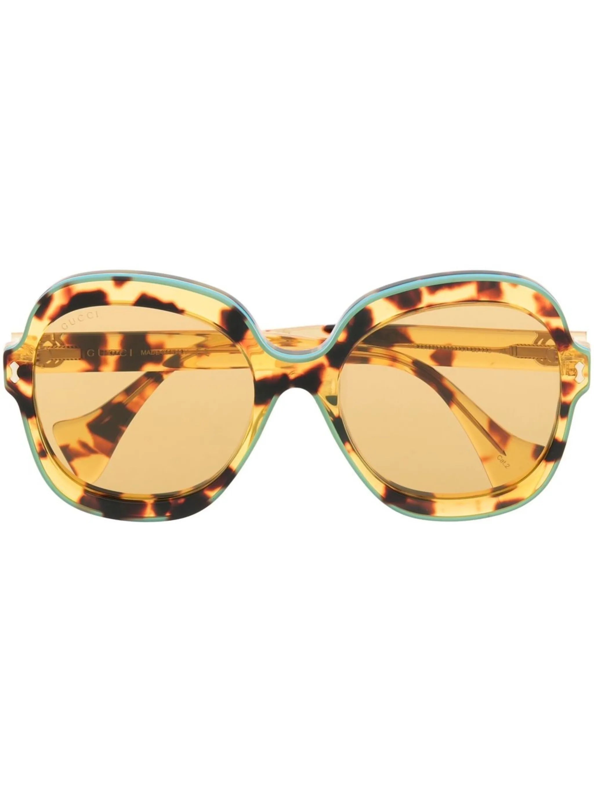 tortoiseshell-effect oversize-frame sunglasses