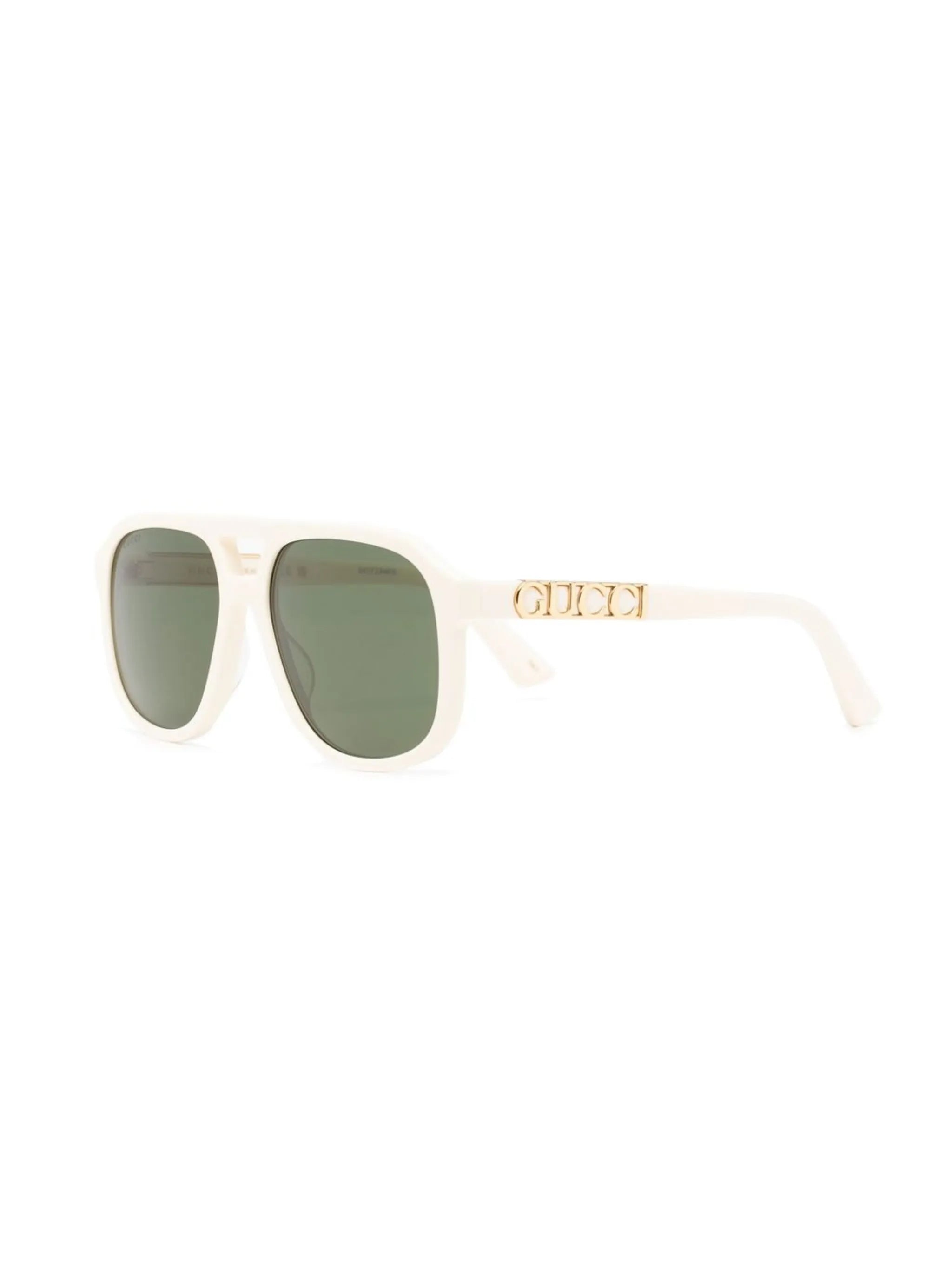 pilot-frame logo-plaque sunglasses