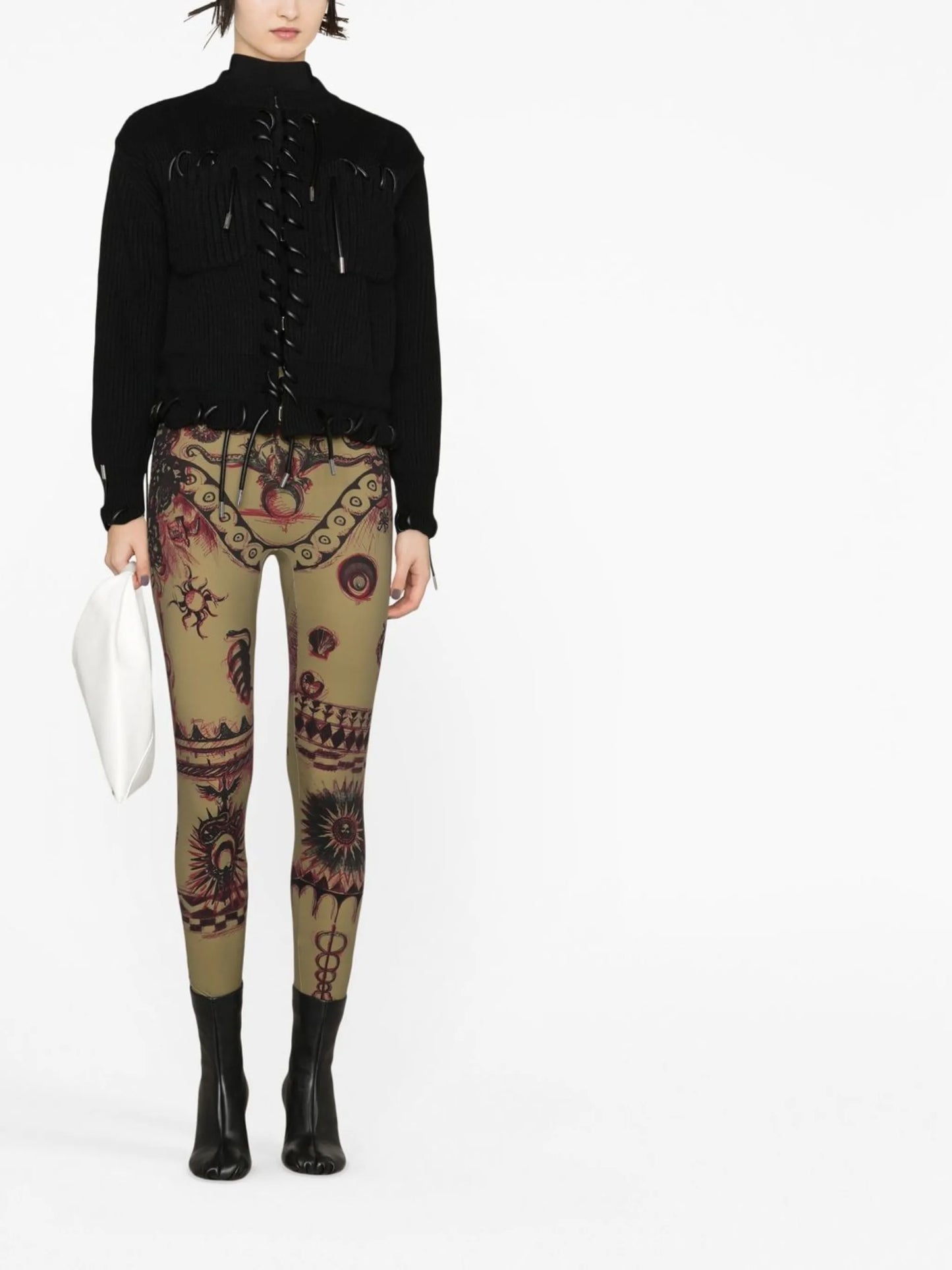 Geotic tattoo-print leggings