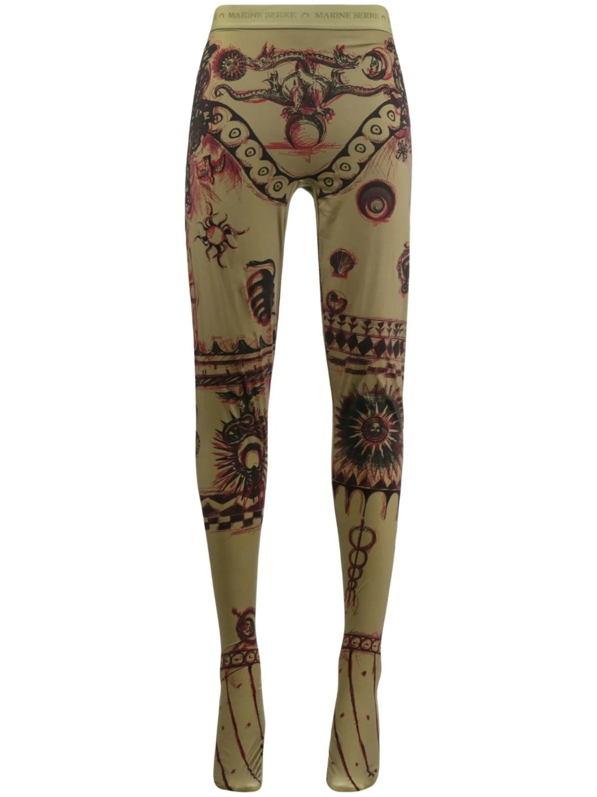 Geotic tattoo-print leggings