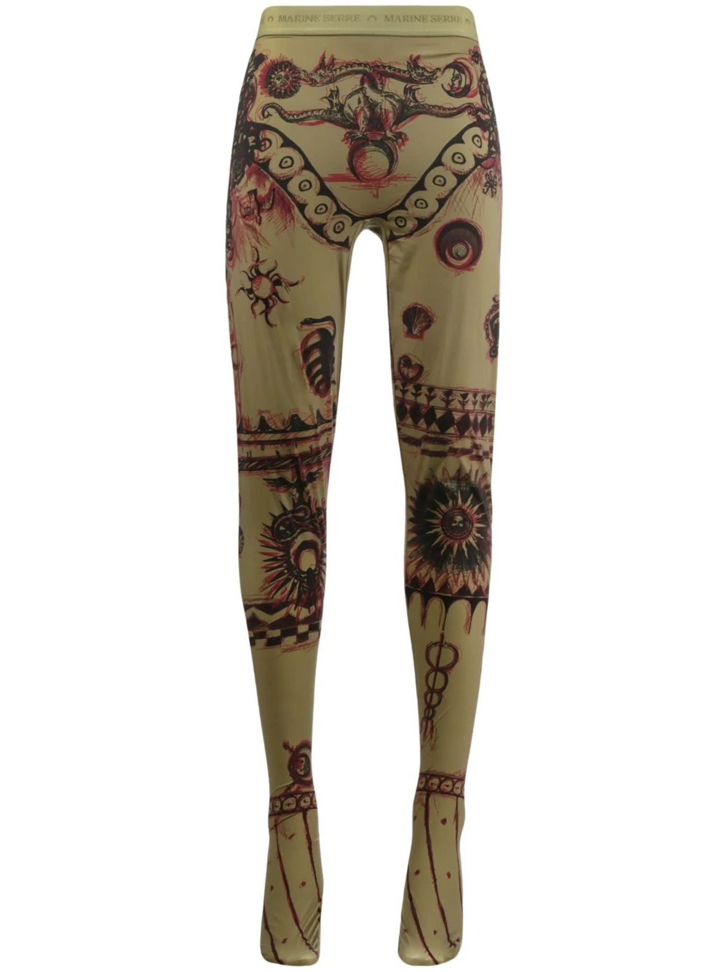 Geotic tattoo-print leggings