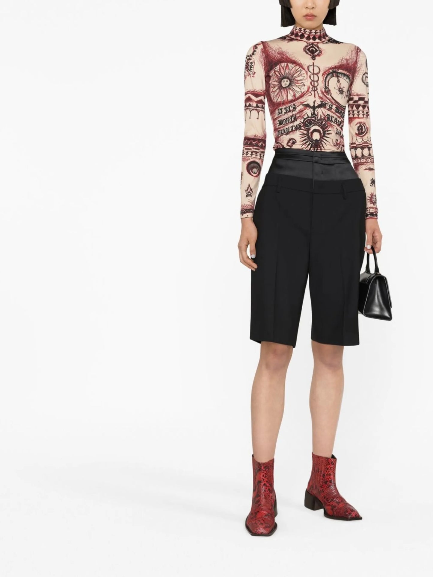 graphic-print long-sleeve top