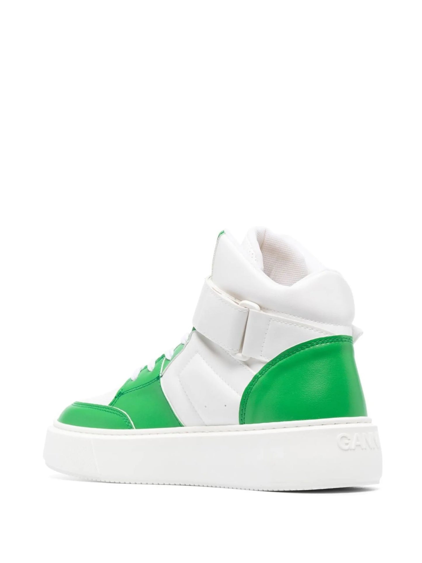 Sporty high-top leather sneakers