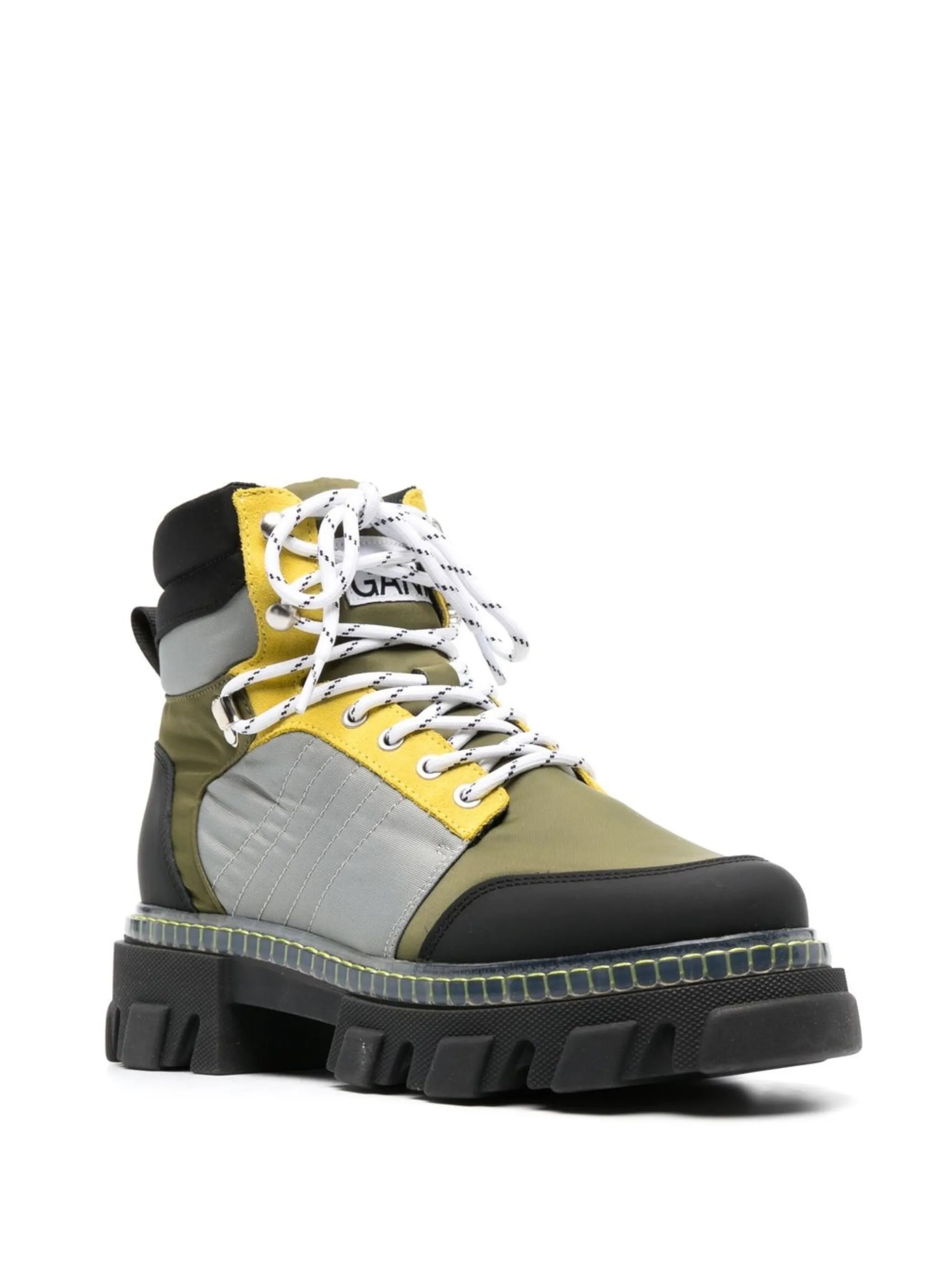 Cleated lace-up hiking boots