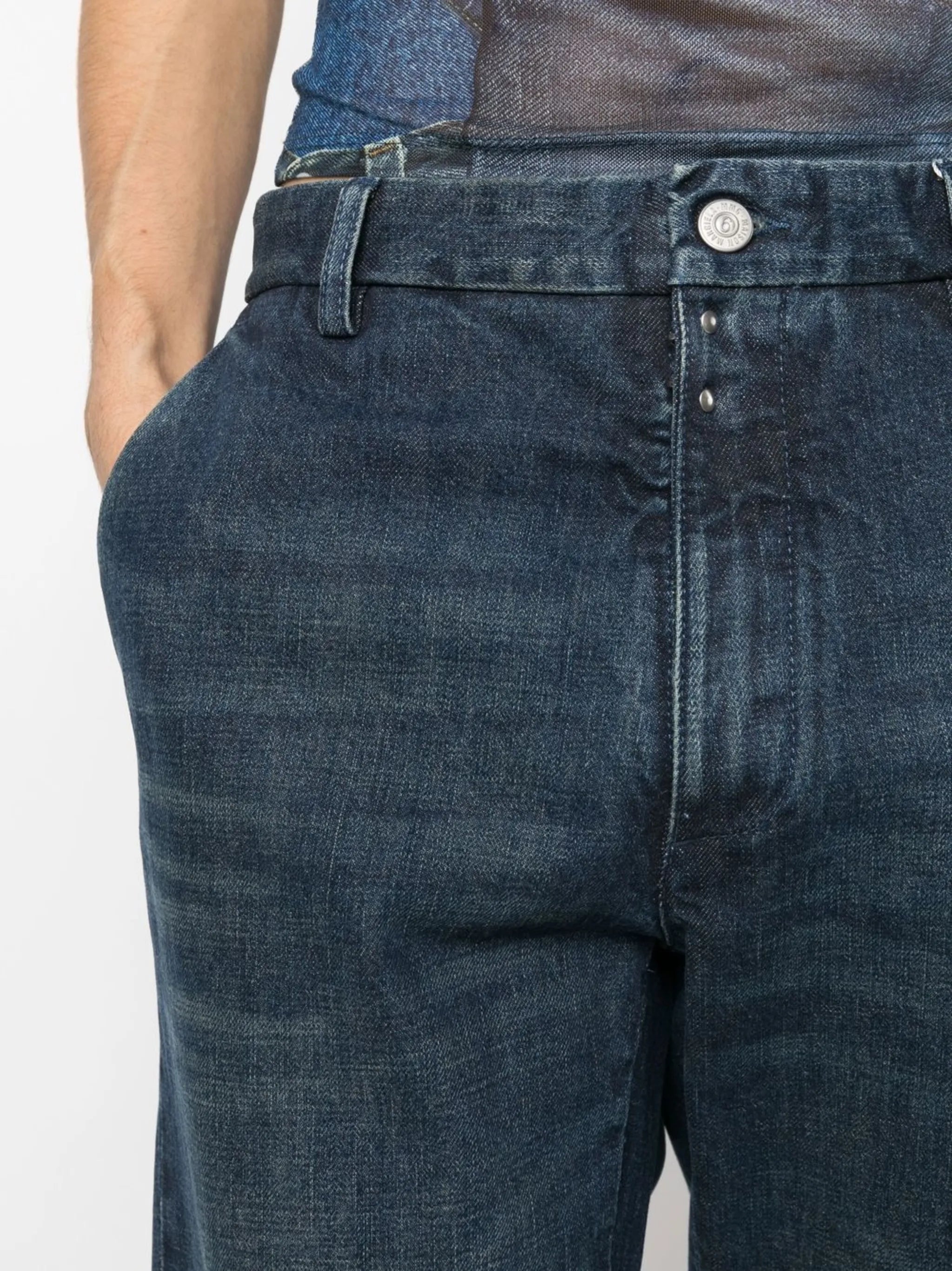 straight-leg denim jeans