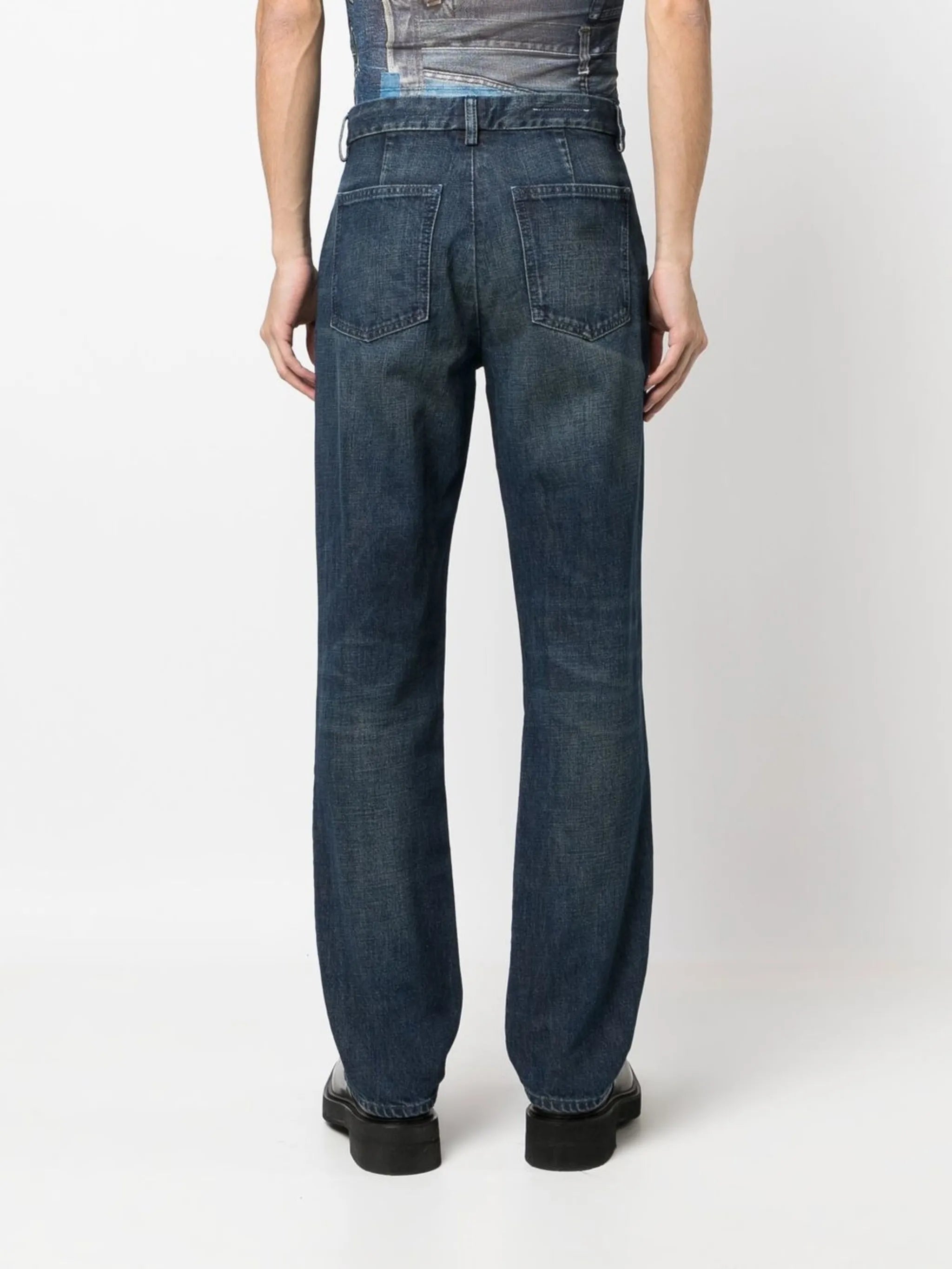 straight-leg denim jeans