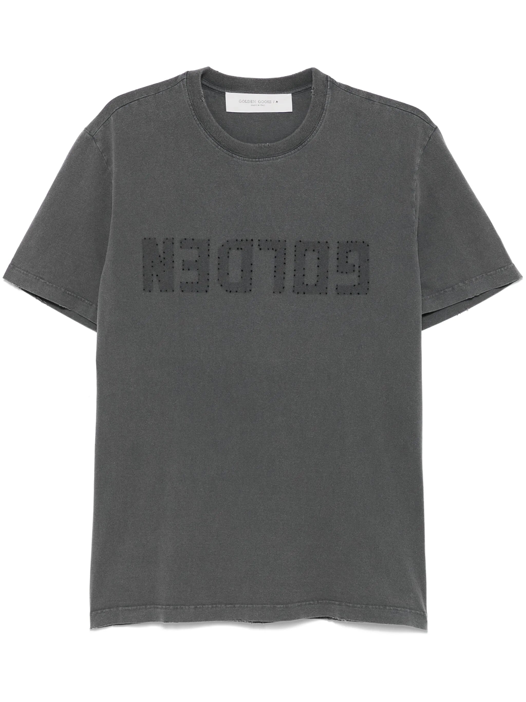 inverted-logo distressed-effect T-shirt