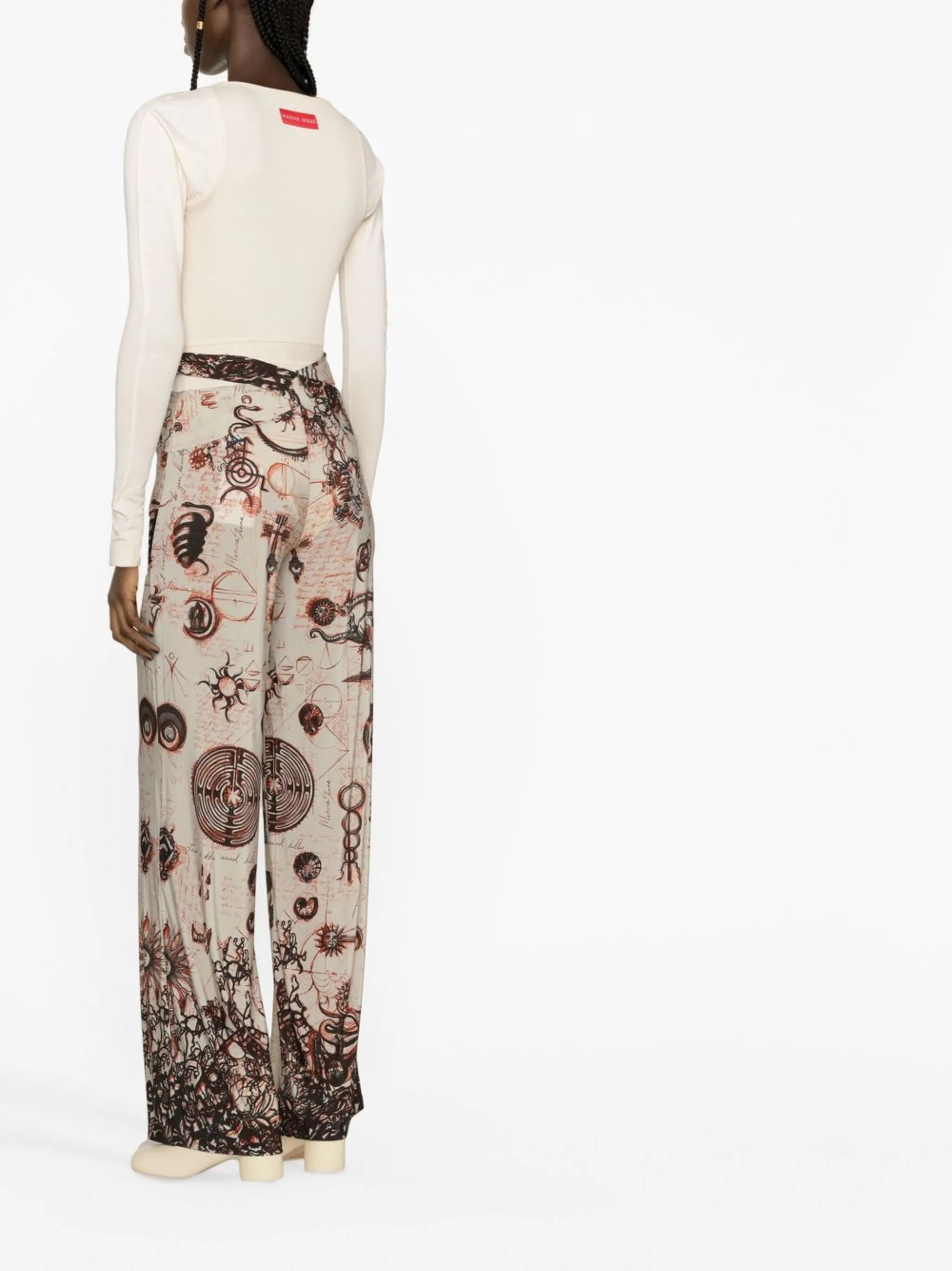 Geotic-print wide-leg trousers