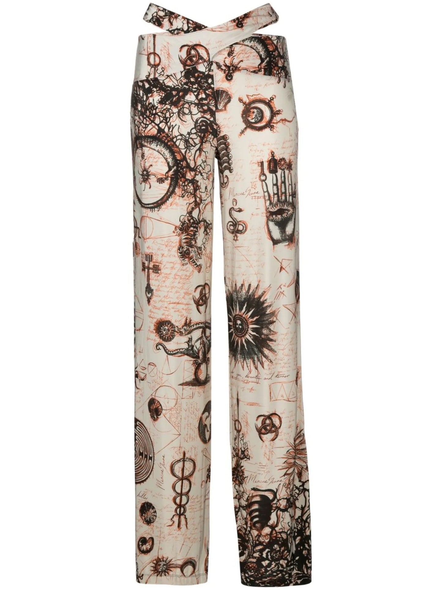Geotic-print wide-leg trousers