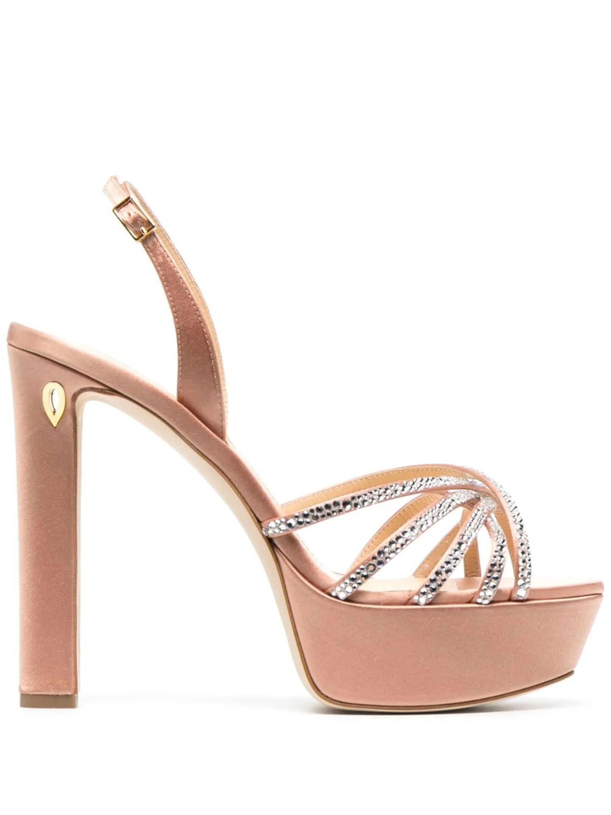 Roberto 130mm crystal platform sandals
