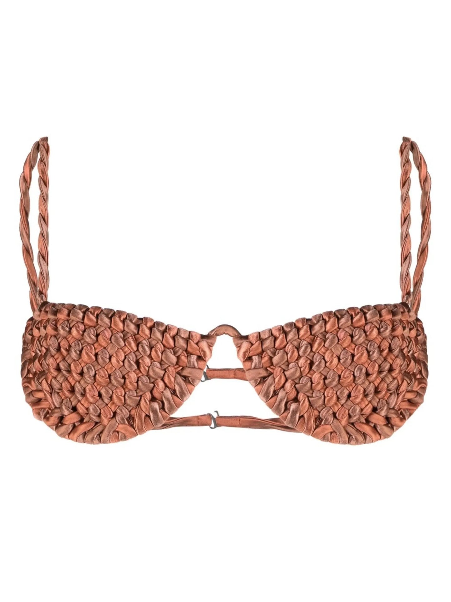 interwoven satin bikini top