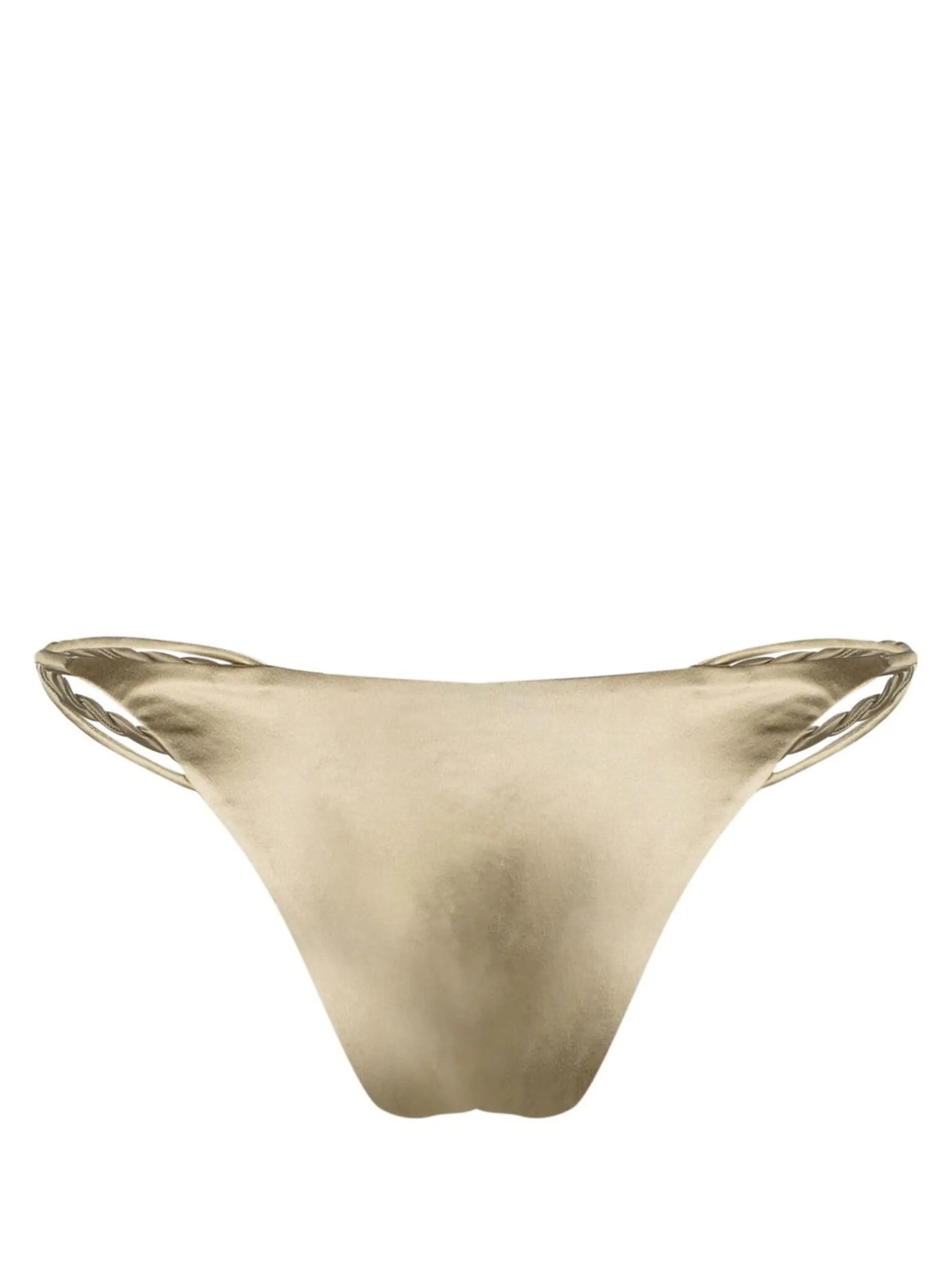 metallic twist-detail bikini bottoms