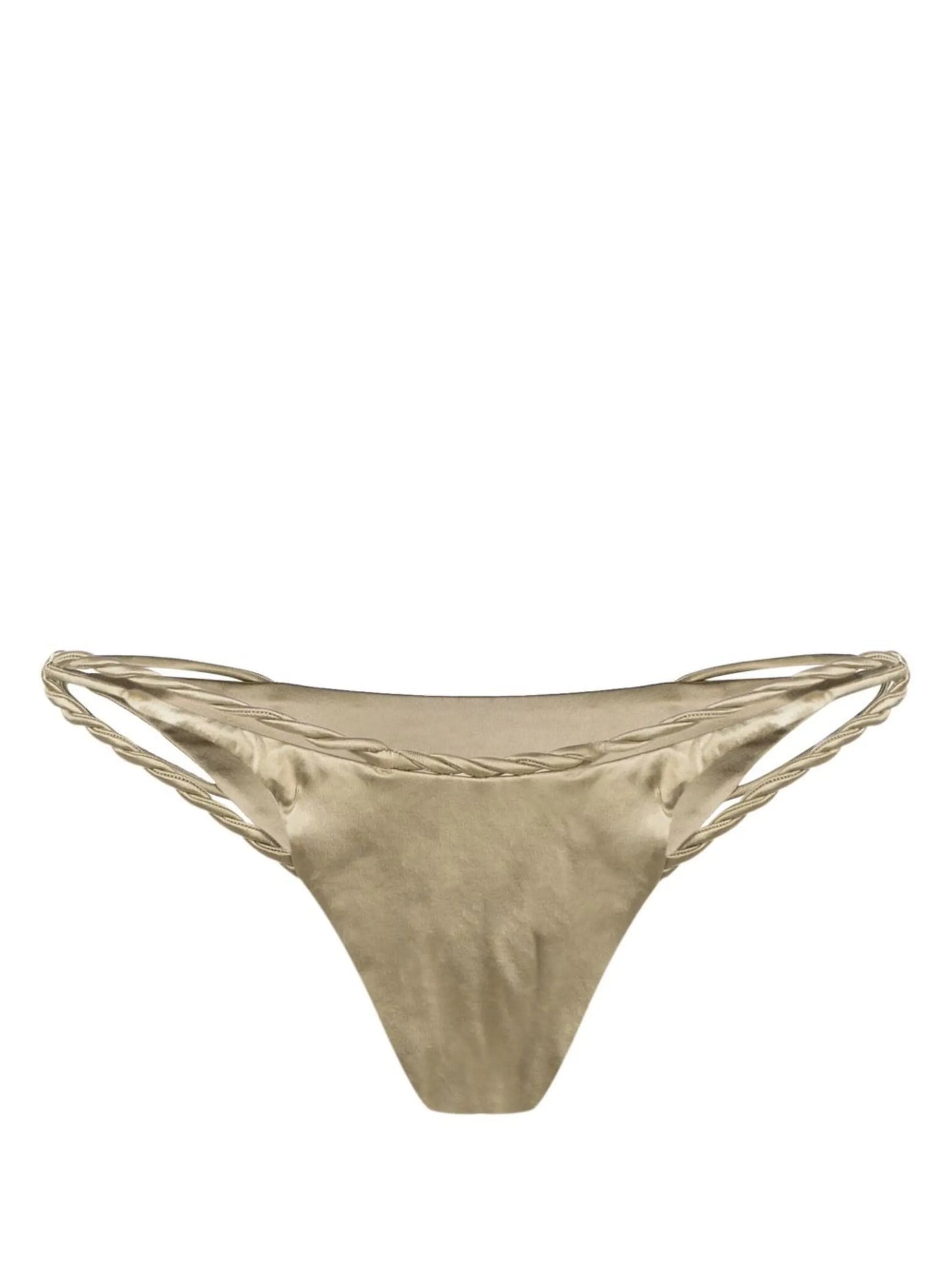 metallic twist-detail bikini bottoms