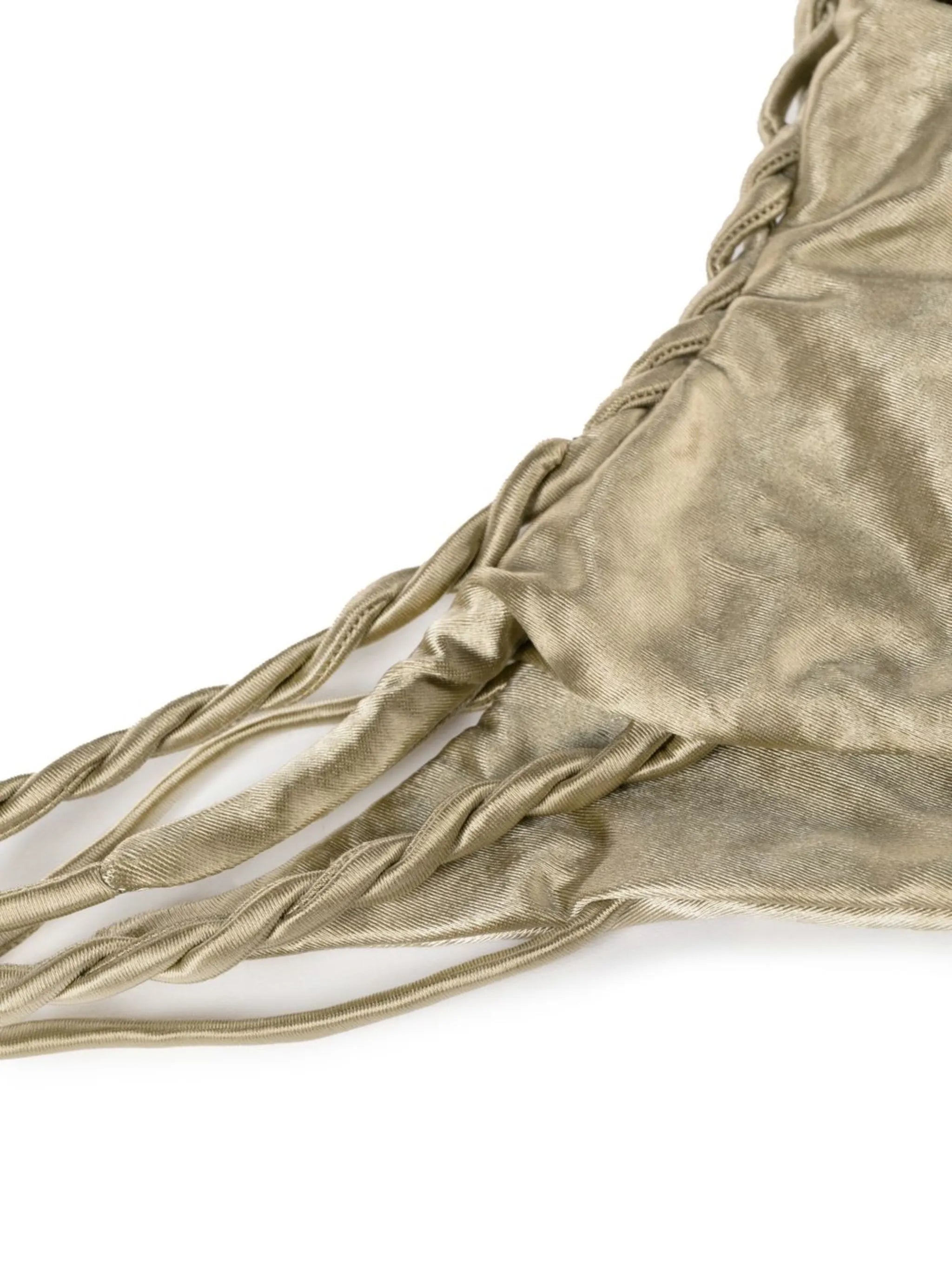 metallic twist-detail bikini bottoms