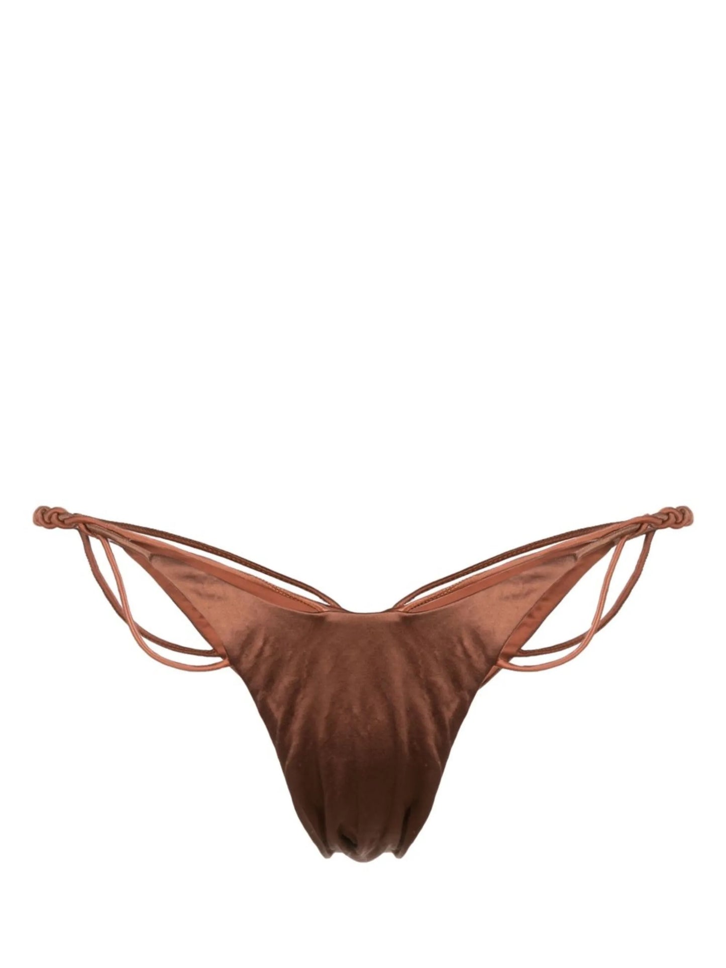 knot-detail satin bikini bottoms