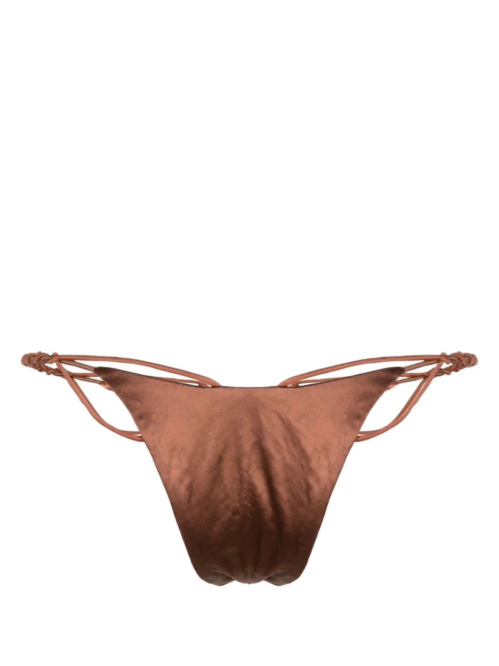 knot-detail satin bikini bottoms