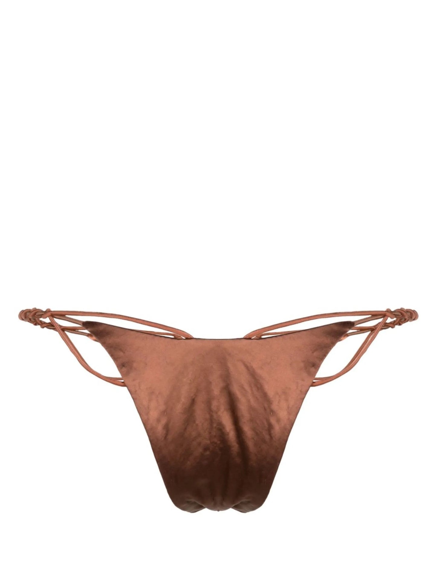 knot-detail satin bikini bottoms