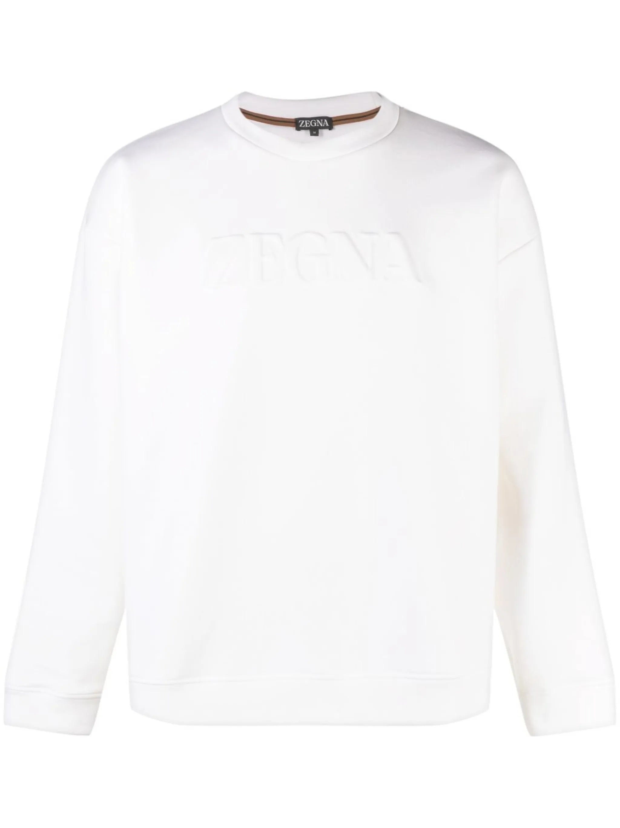 logo-embossed crewneck sweatshirt