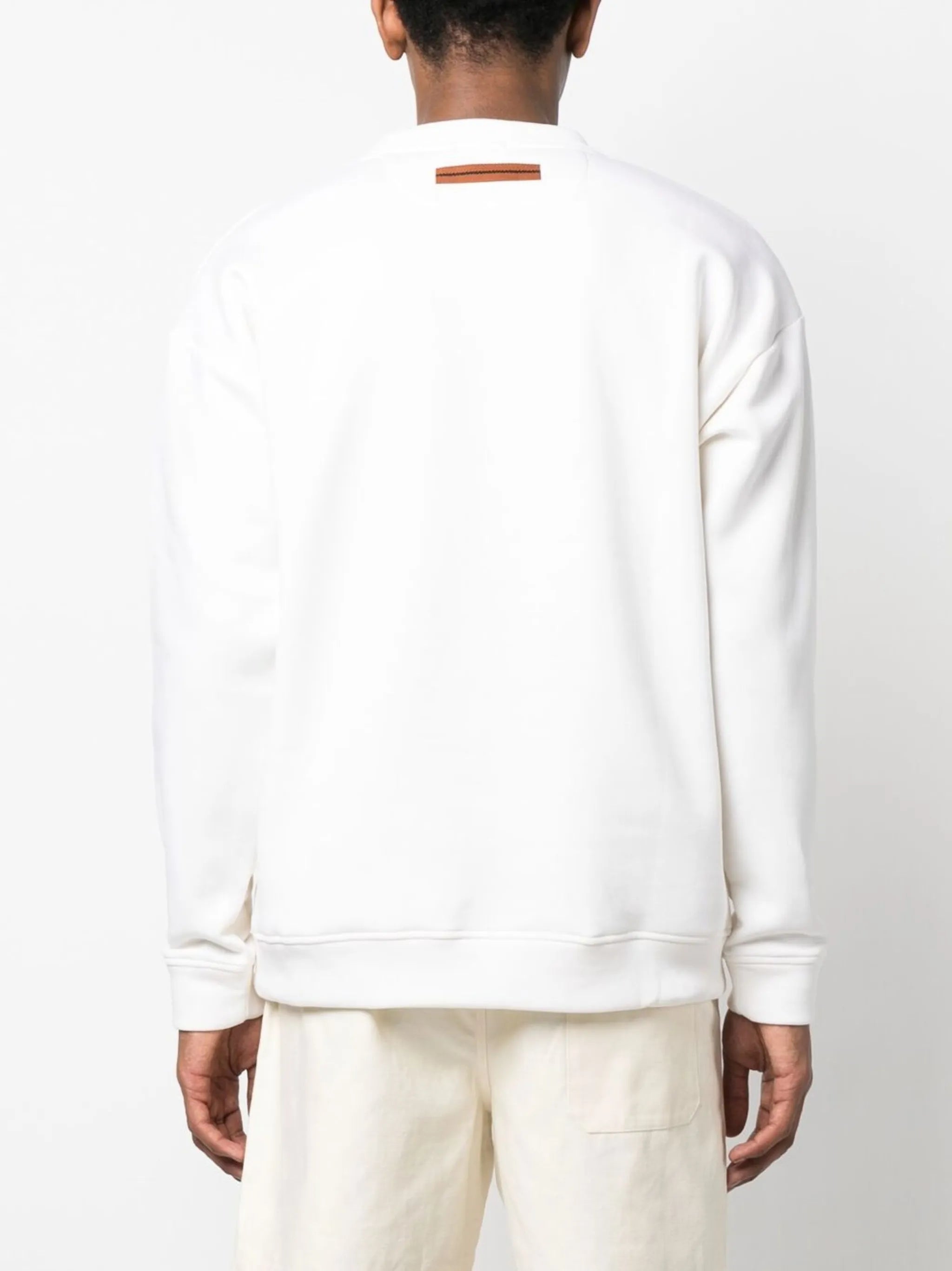 logo-embossed crewneck sweatshirt