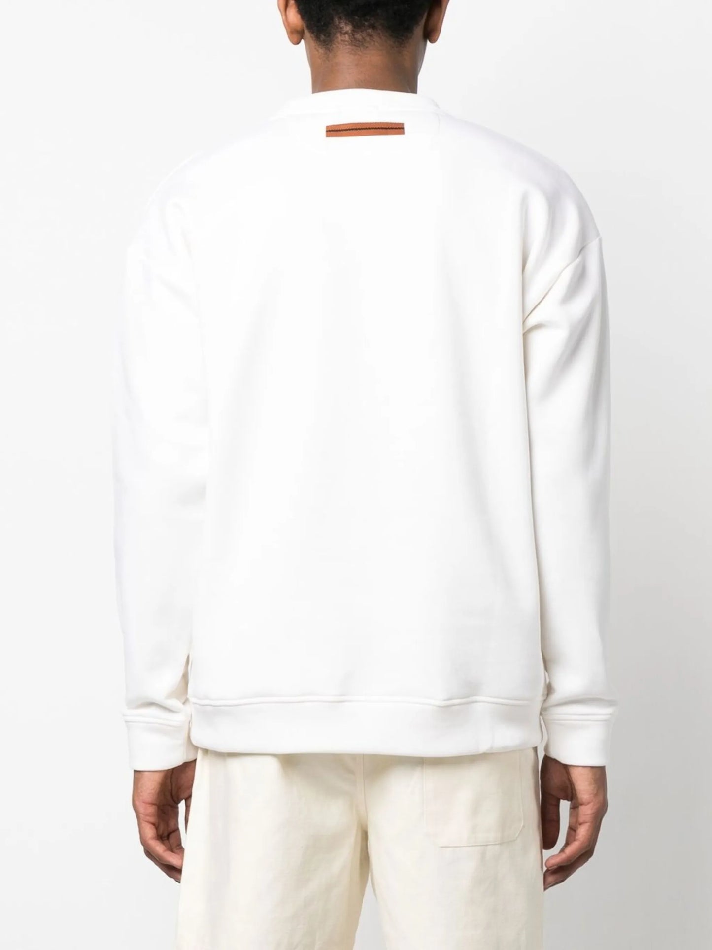 logo-embossed crewneck sweatshirt