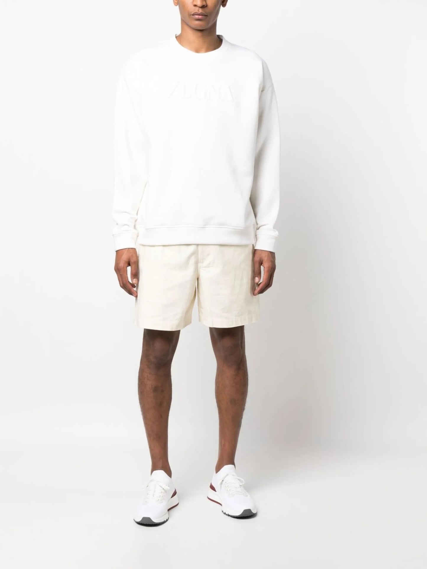 logo-embossed crewneck sweatshirt