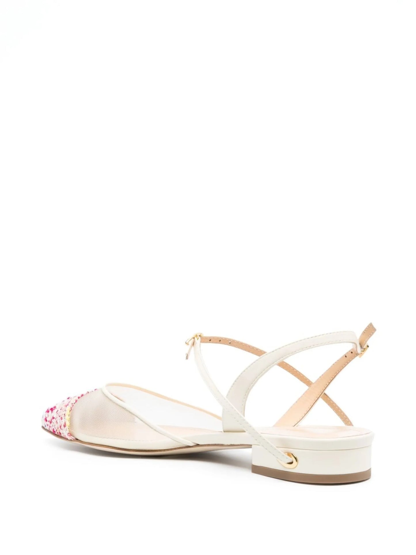 Vittorio mesh leather slingback point-toe flats