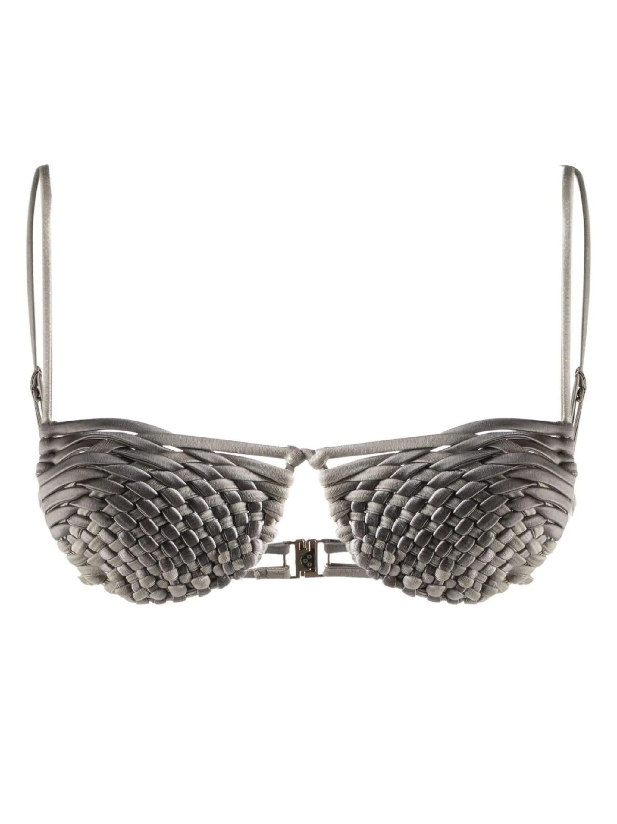 interwoven round-cup bikini top
