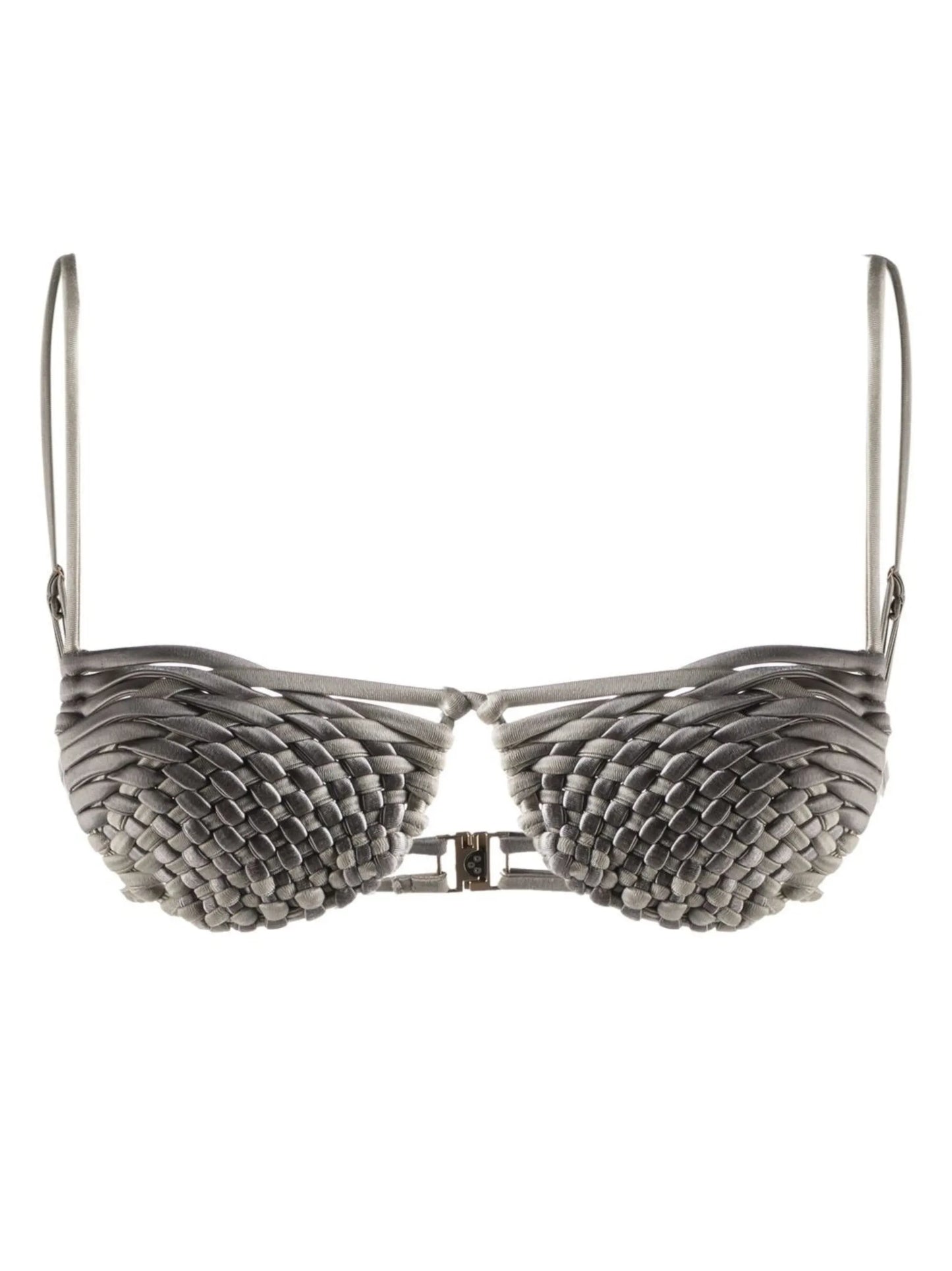 interwoven round-cup bikini top