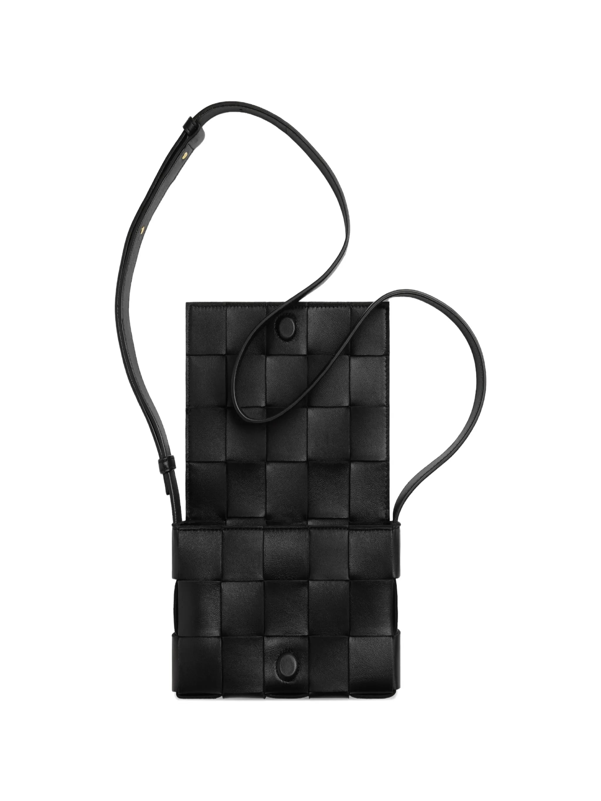 Cassette Intrecciato leather cross body bag