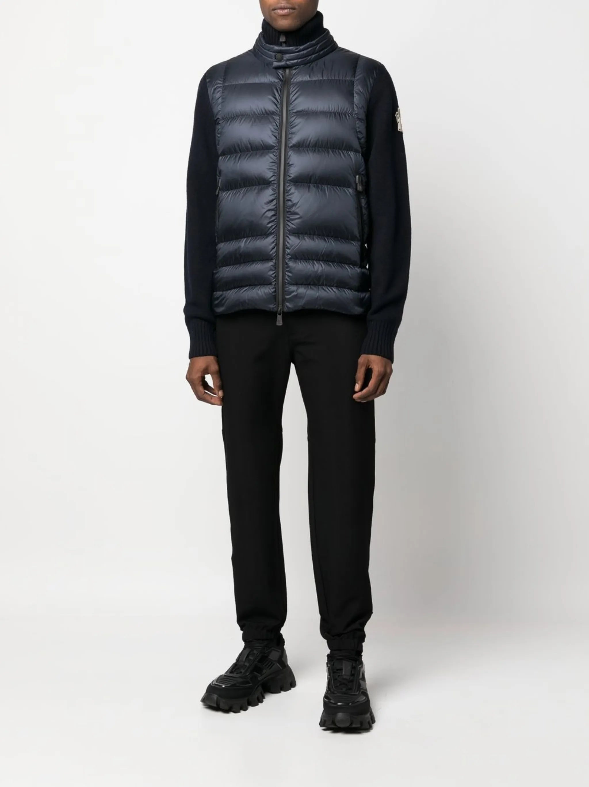 panelled goose-down padded jacket