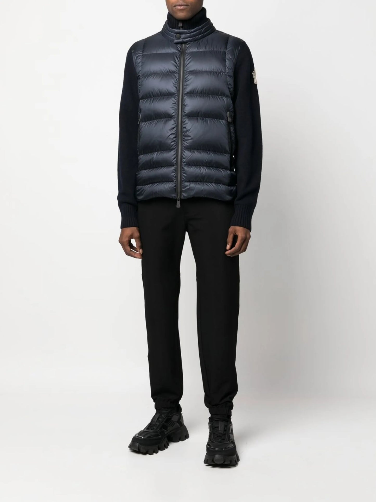 panelled goose-down padded jacket