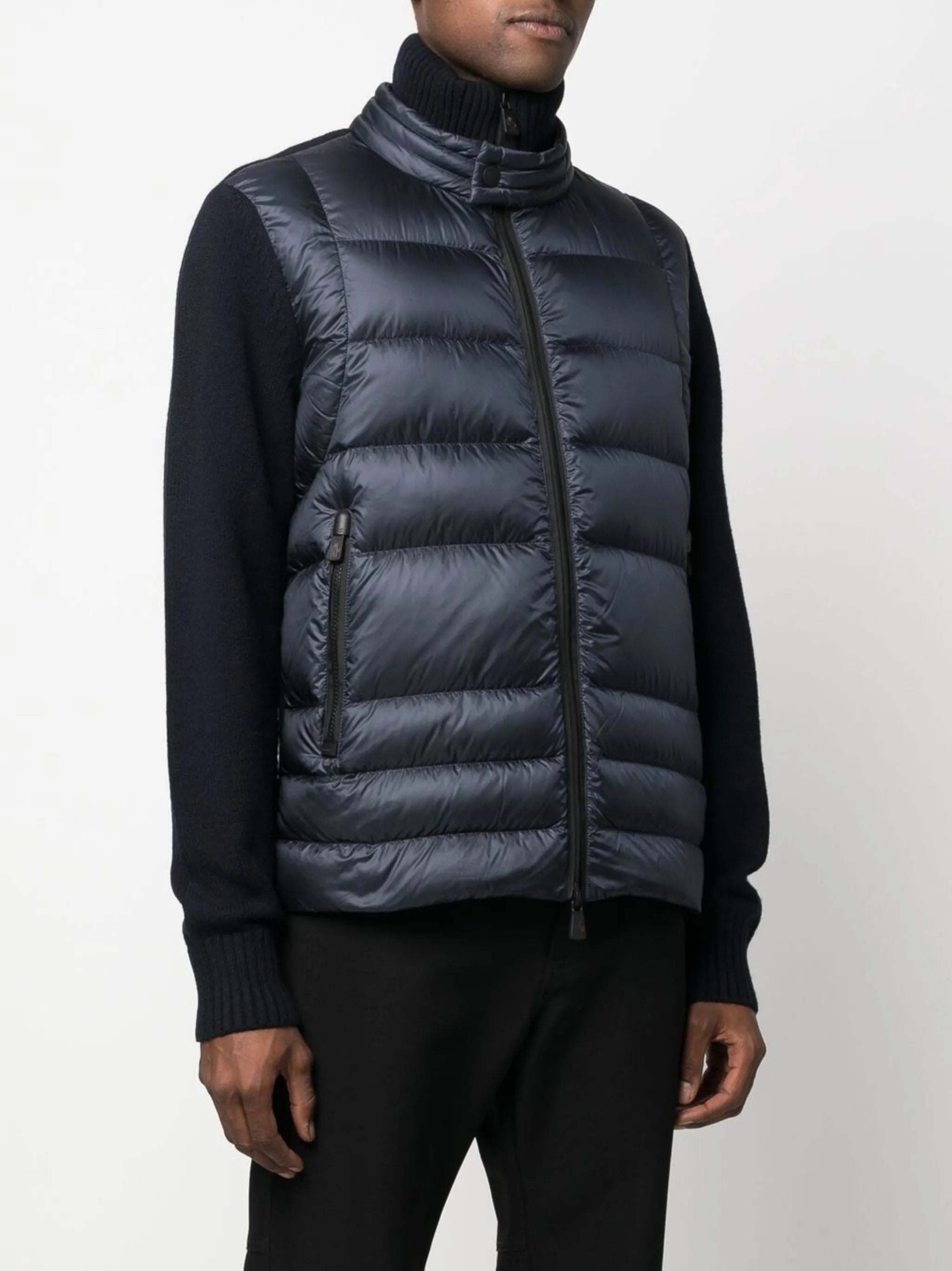 panelled goose-down padded jacket