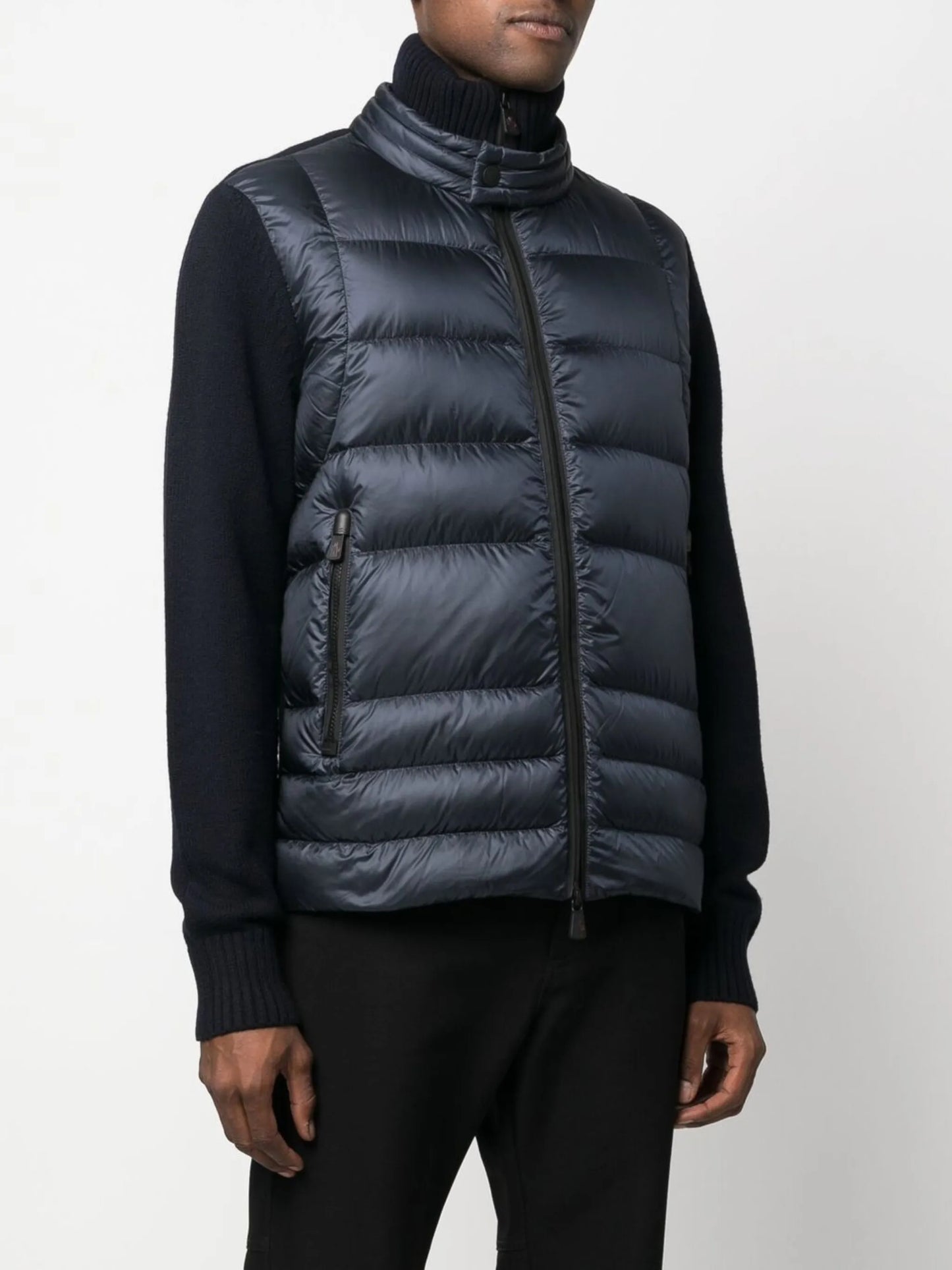 panelled goose-down padded jacket