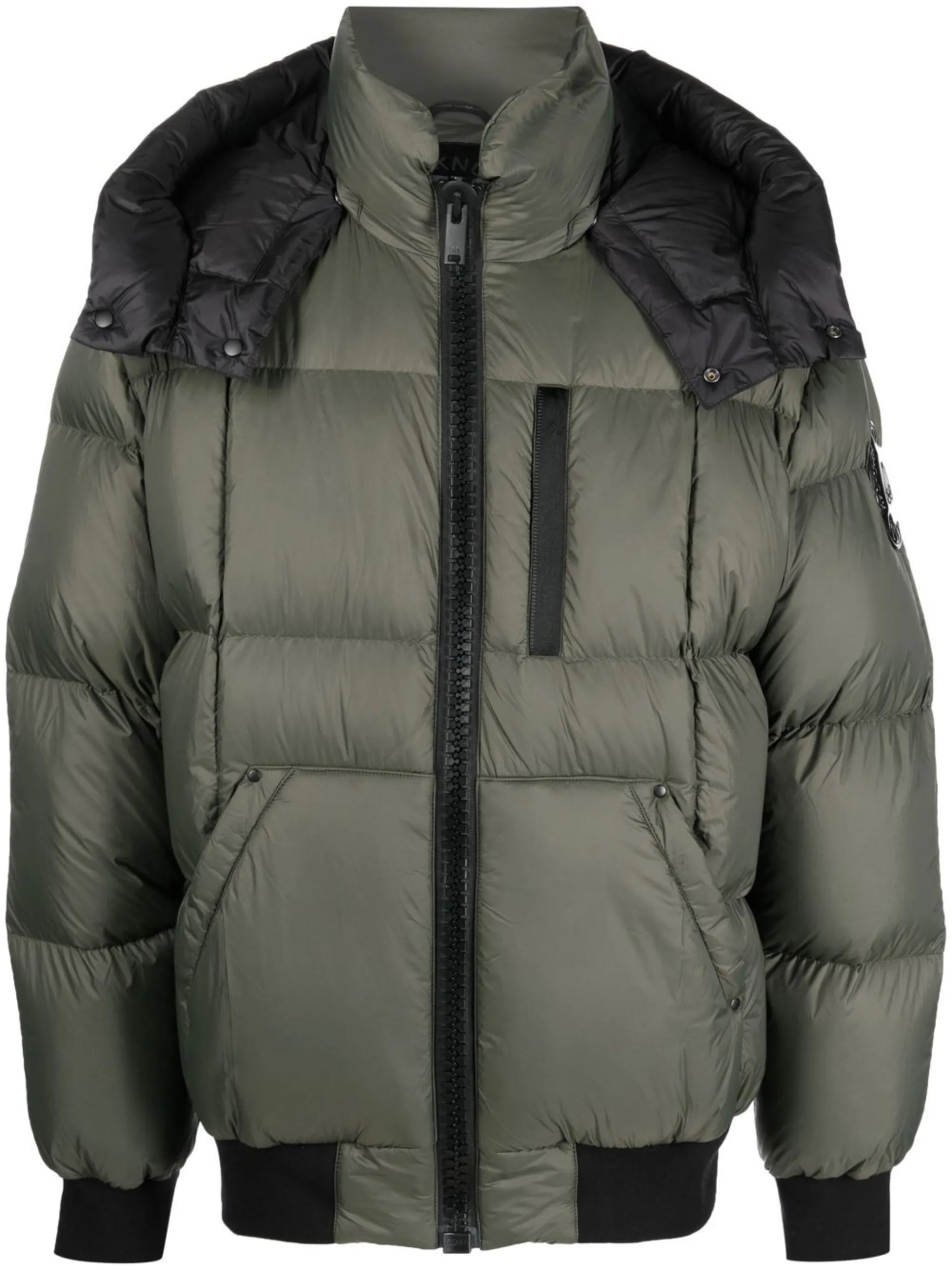 padded zip-up down jacket
