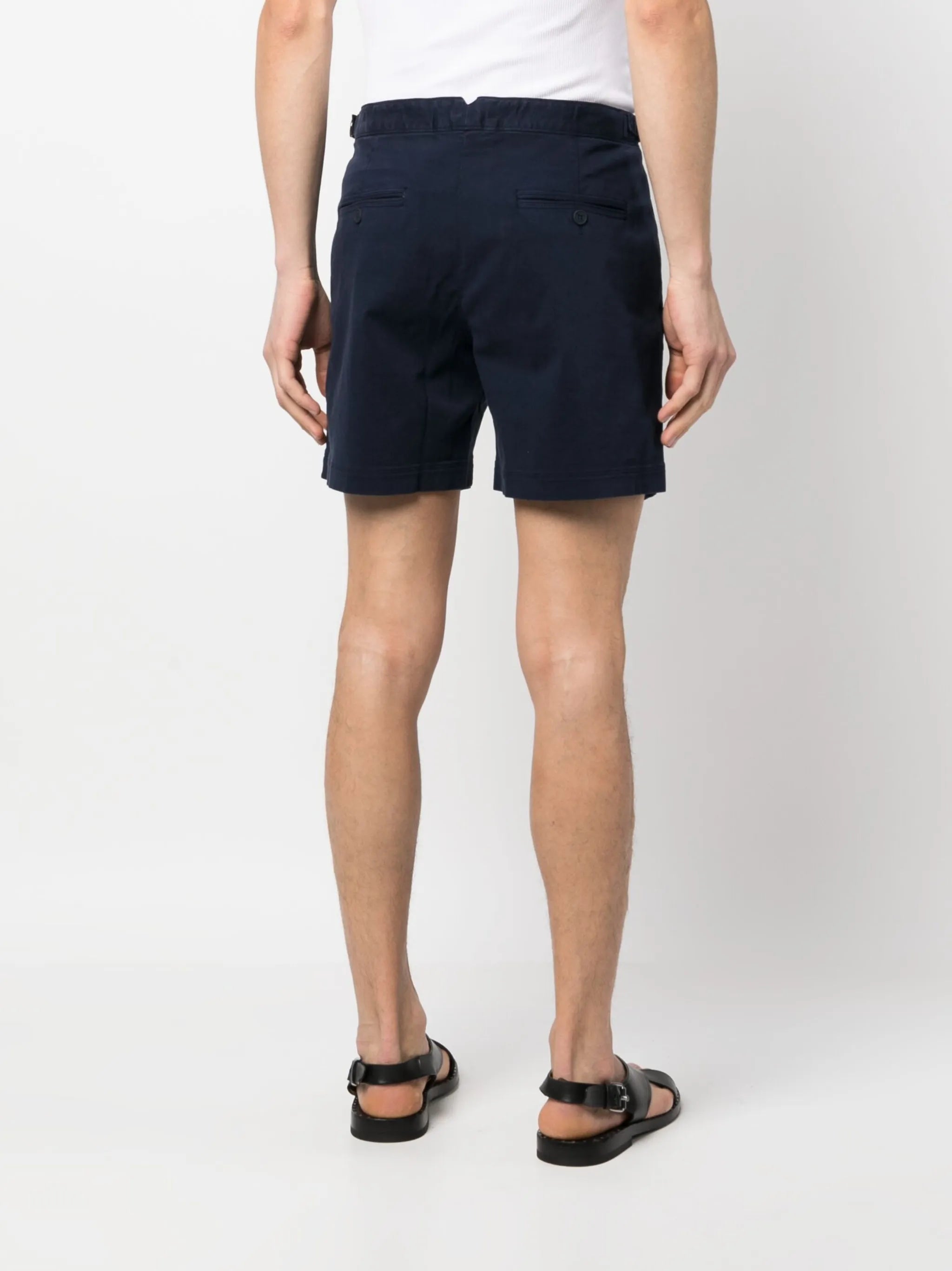 buckle-fastening cotton shorts